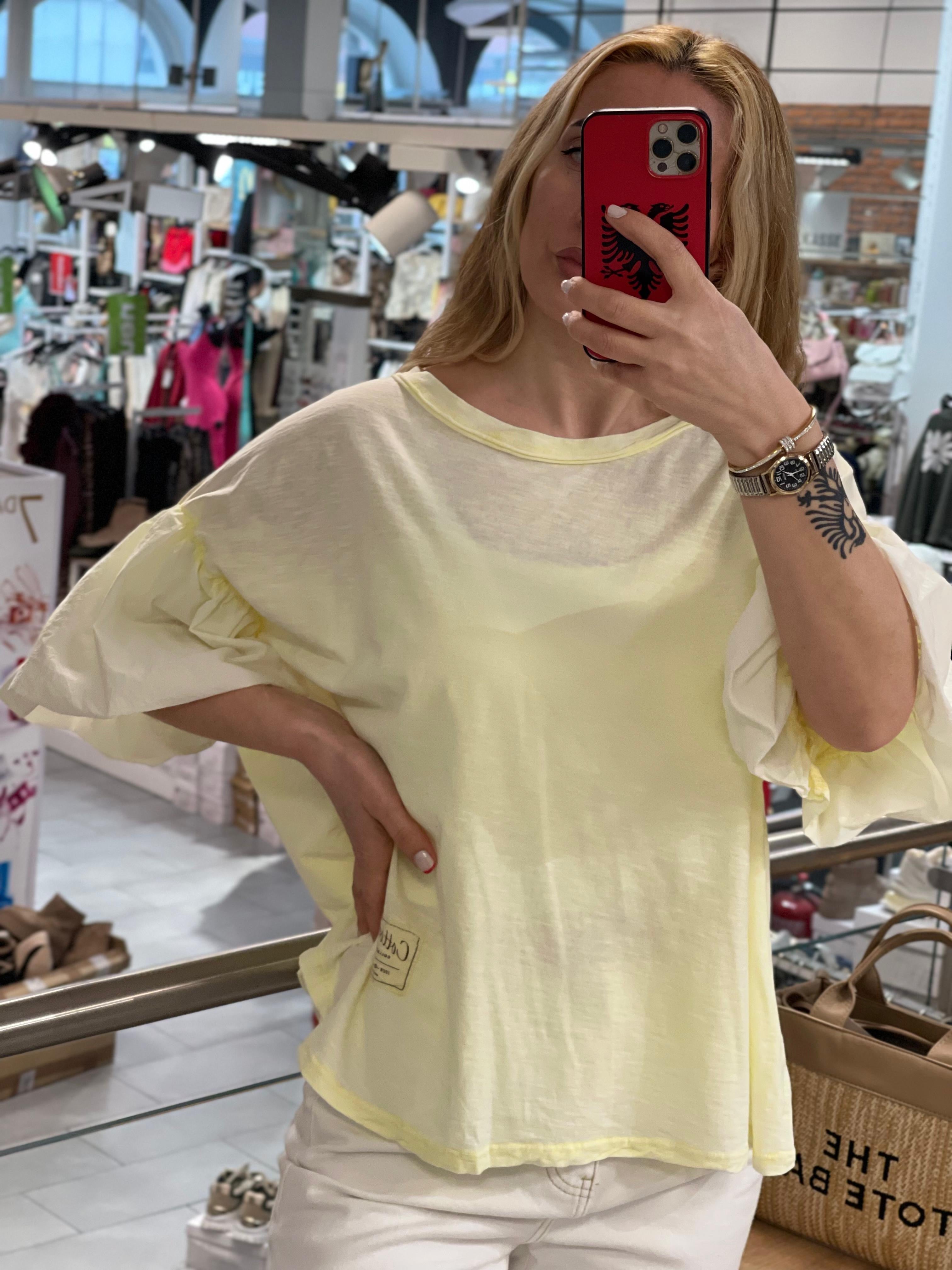 Volante Ärmeln Shirt Manja