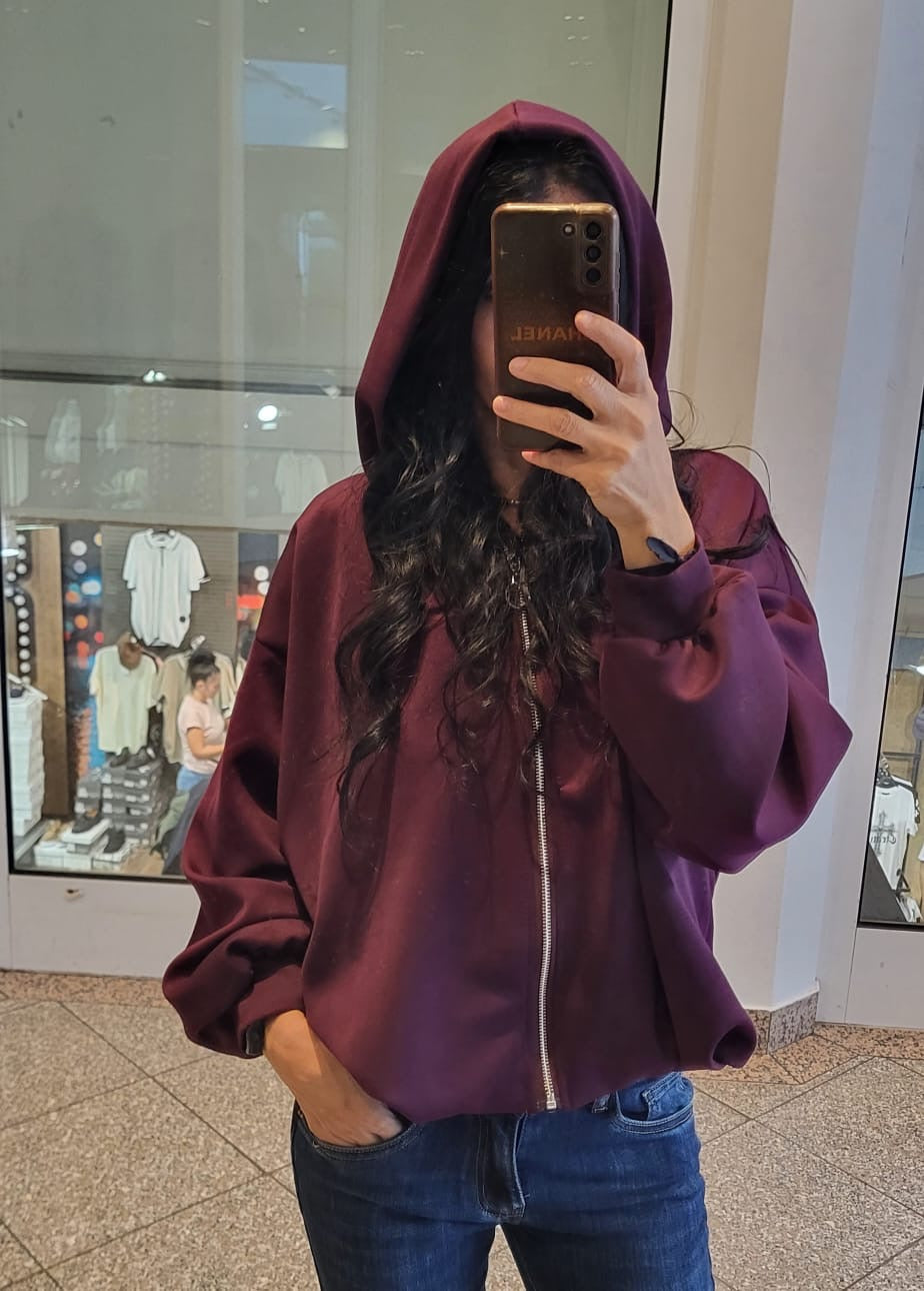 Kuschelige Viskose-Sweatshirt-Ballonjacke