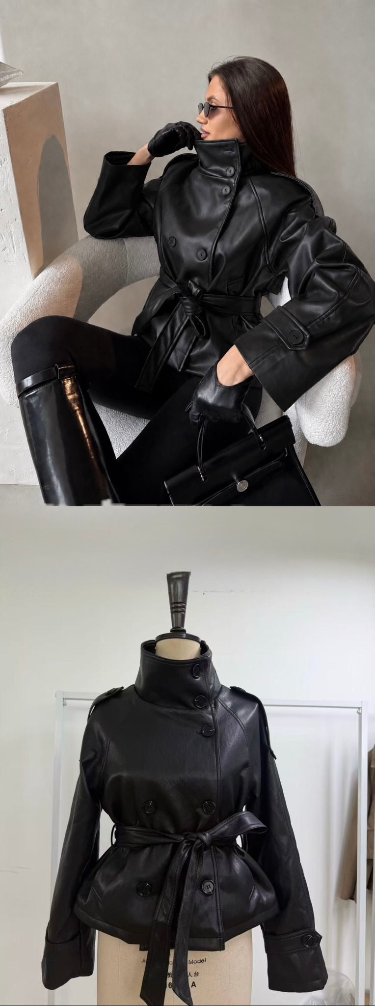 Lederimitat Jacke