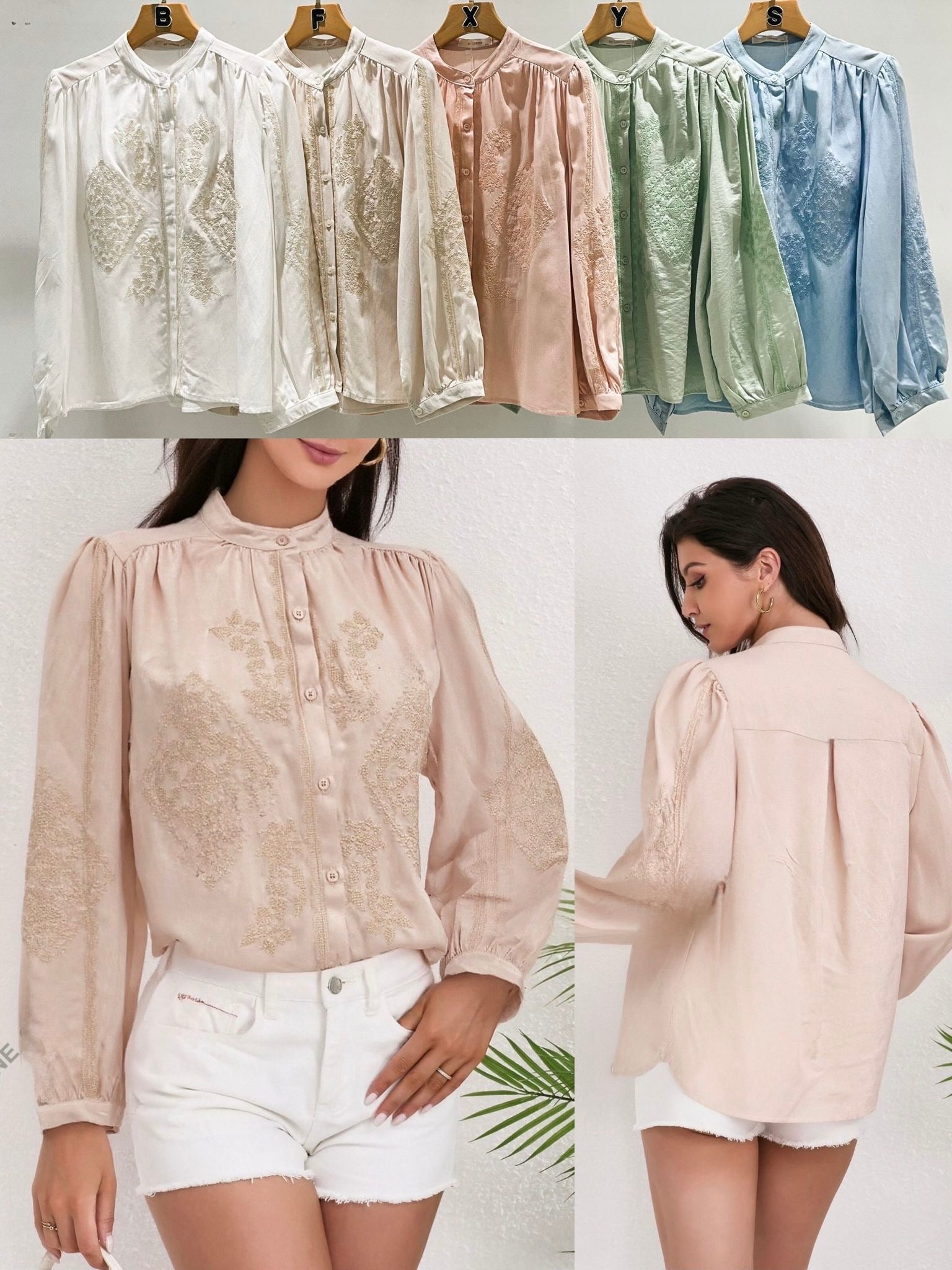 Bluse mit Stickereien