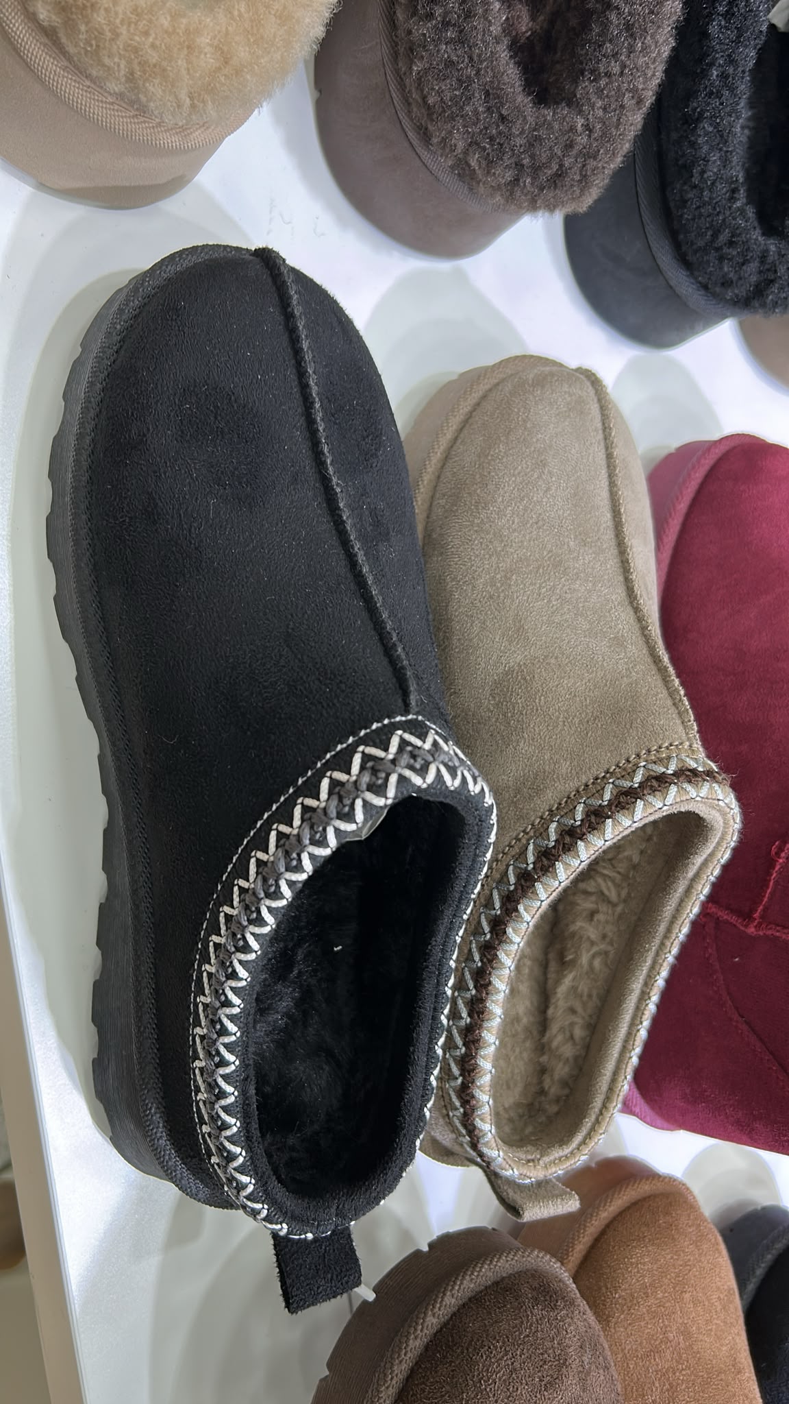 Velours-Plateau Clogs Gefütterte Mule-Slipper