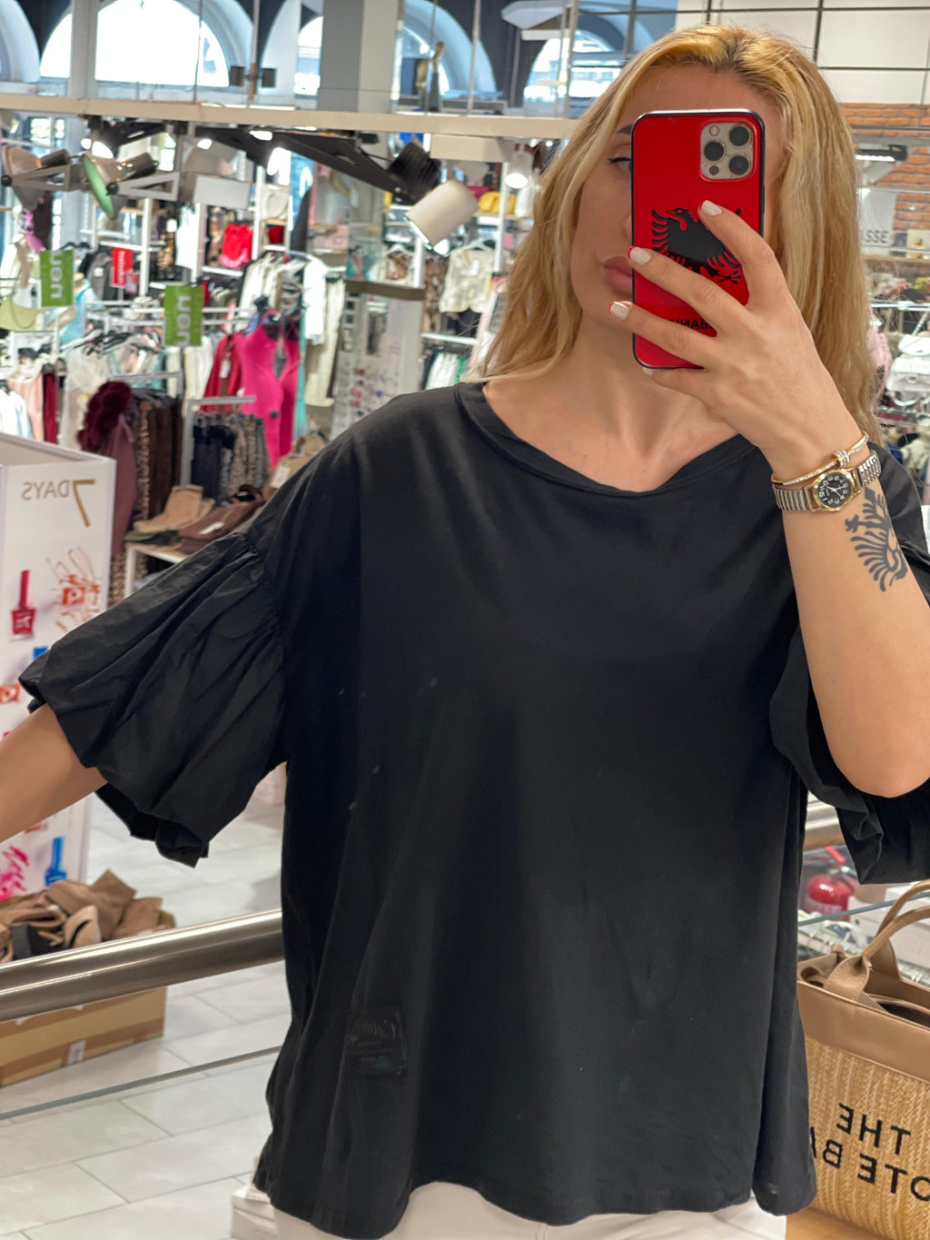 Volante Ärmeln Shirt Manja