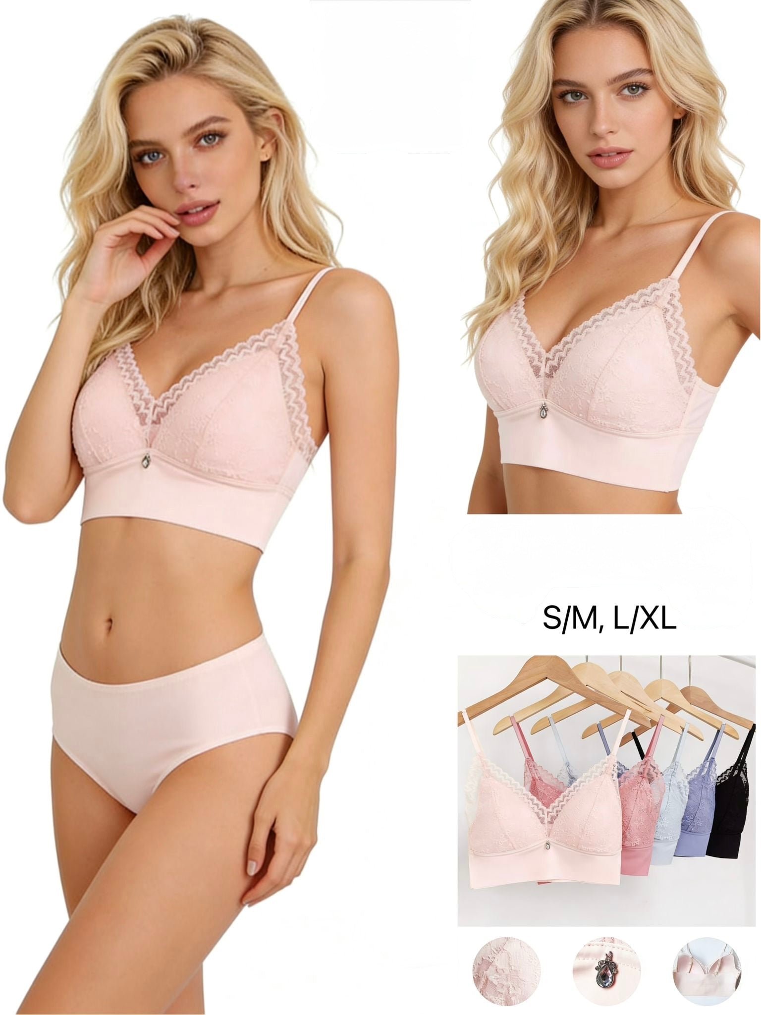 Top/BH mit spitze