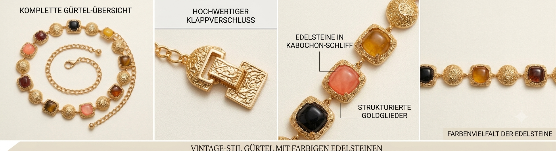 Gürtel mit Pastellsteine