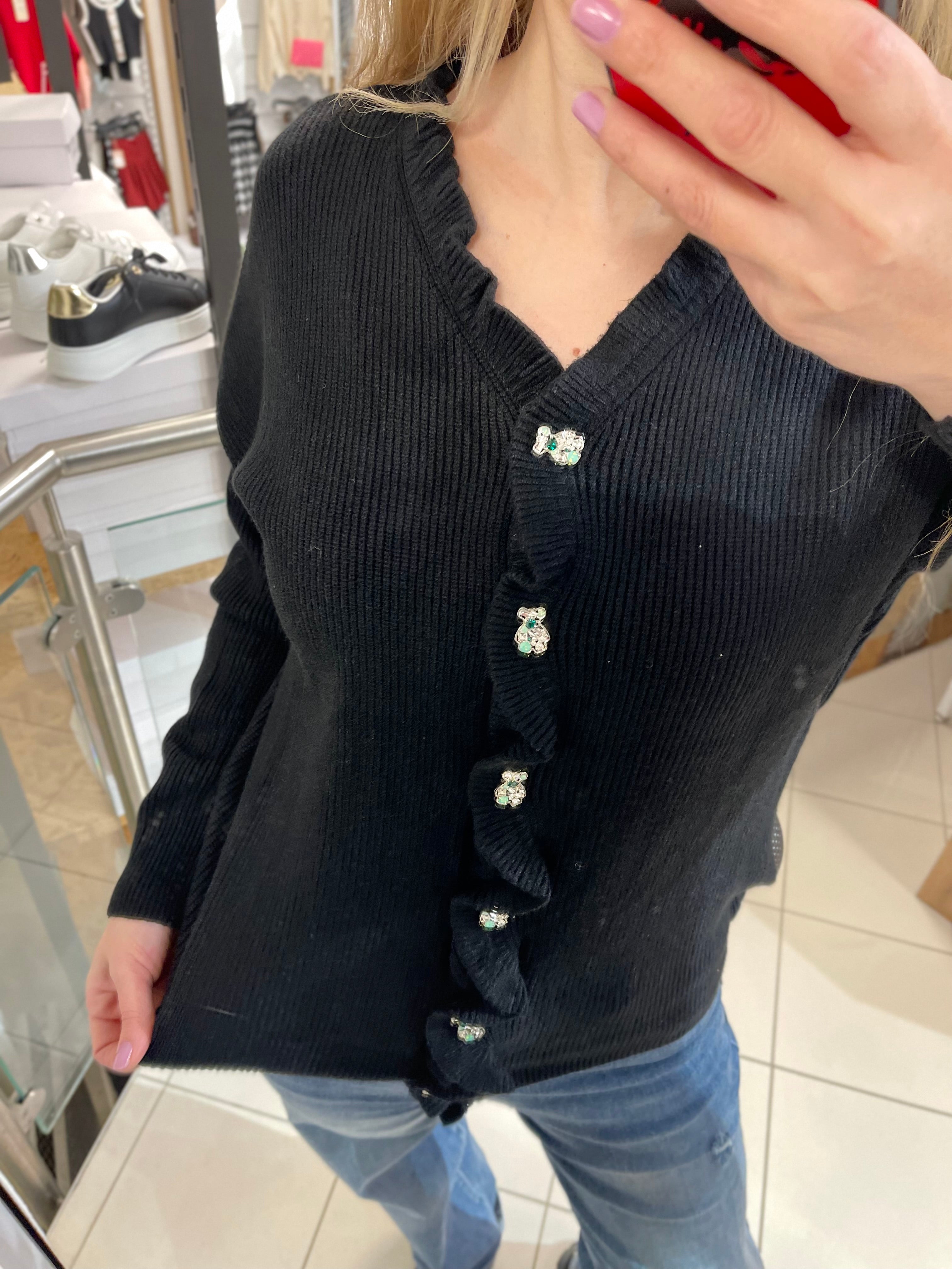 TEDDY KNOPF STRICKJACKE