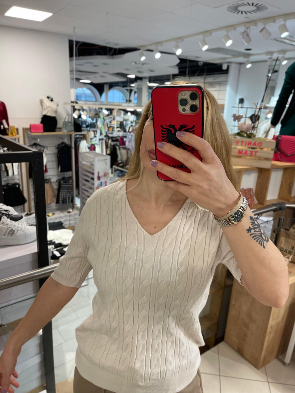 HALBARM ZOPFSTRICK SHIRT