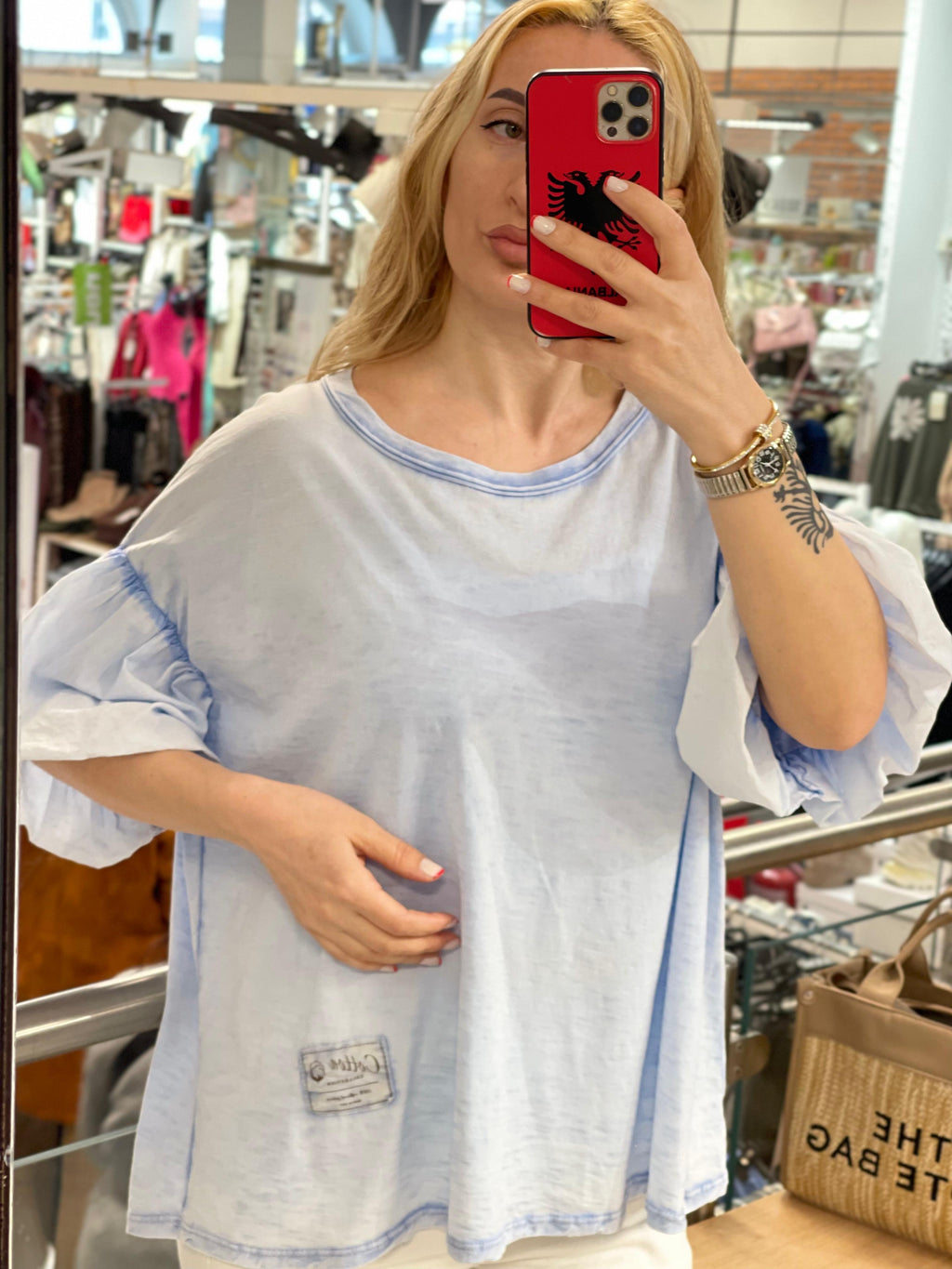 Volante Ärmeln Shirt Manja