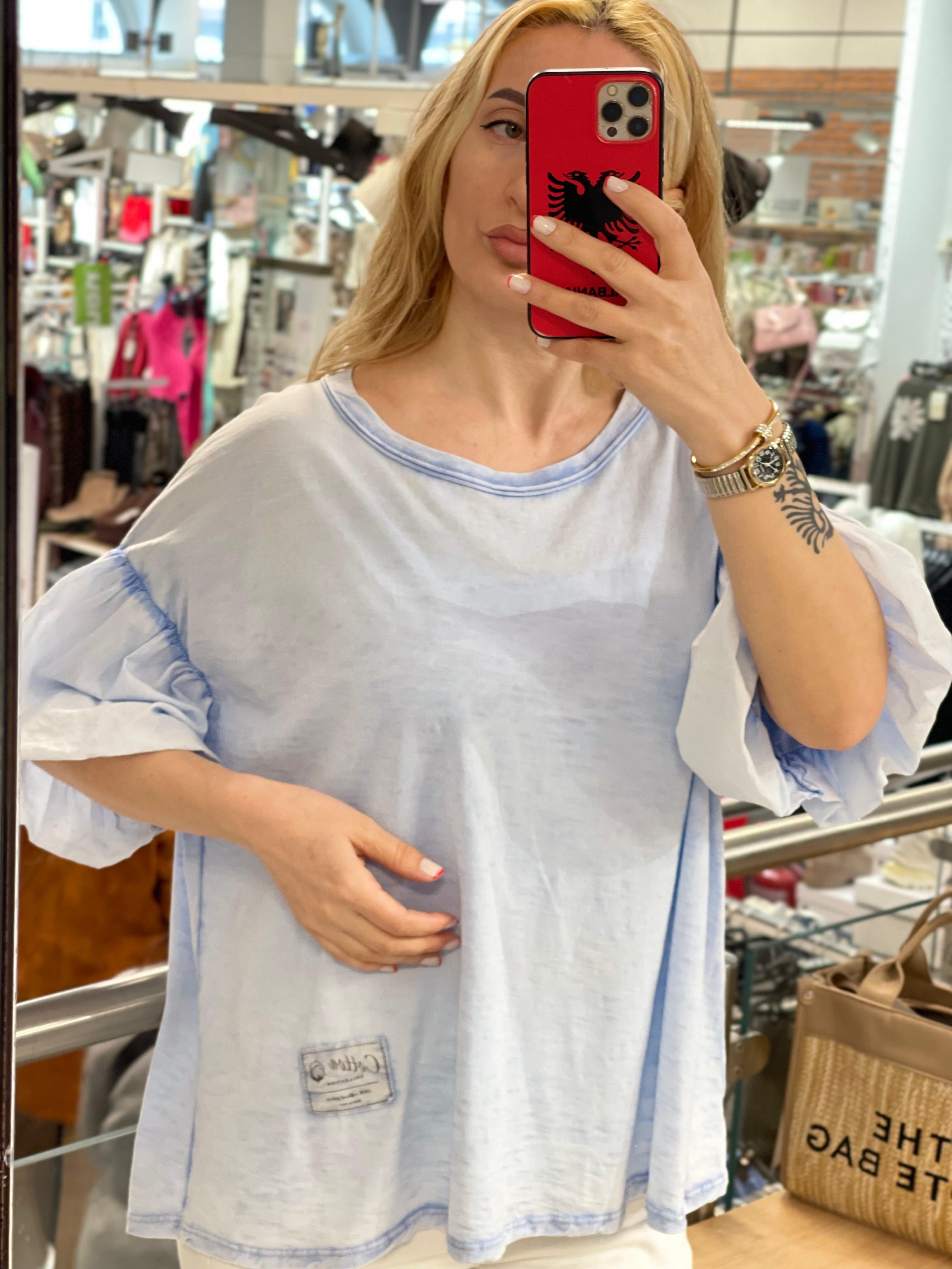 Volante Ärmeln Shirt Manja