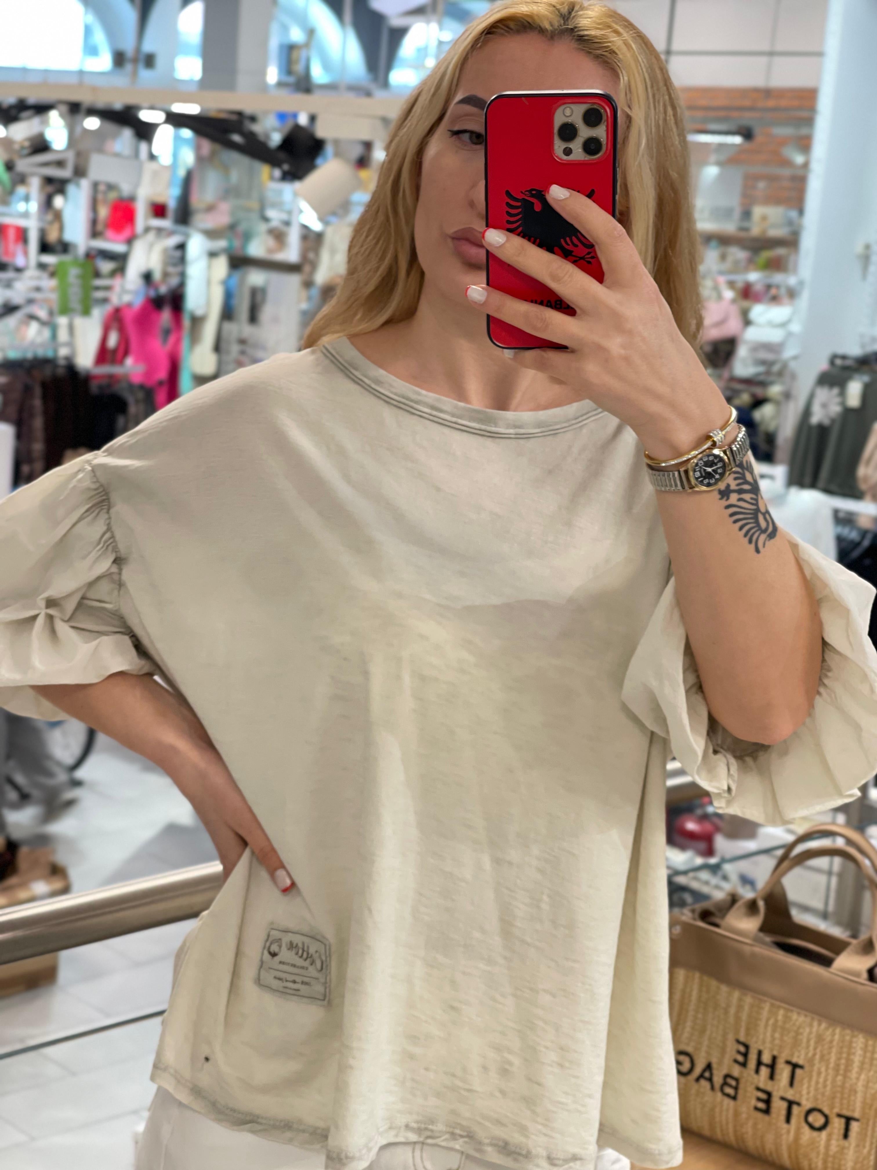 Volante Ärmeln Shirt Manja