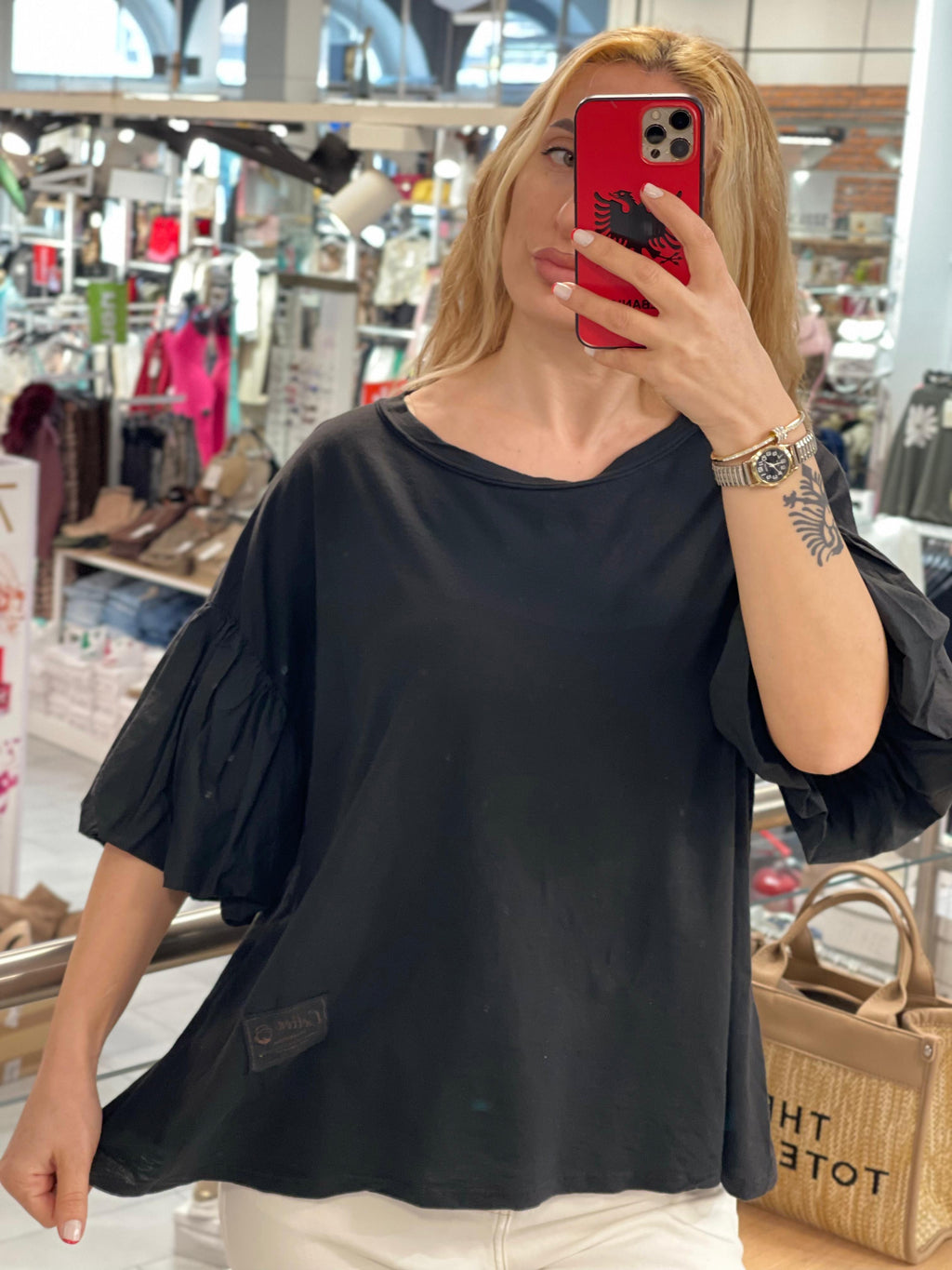 Volante Ärmeln Shirt Manja