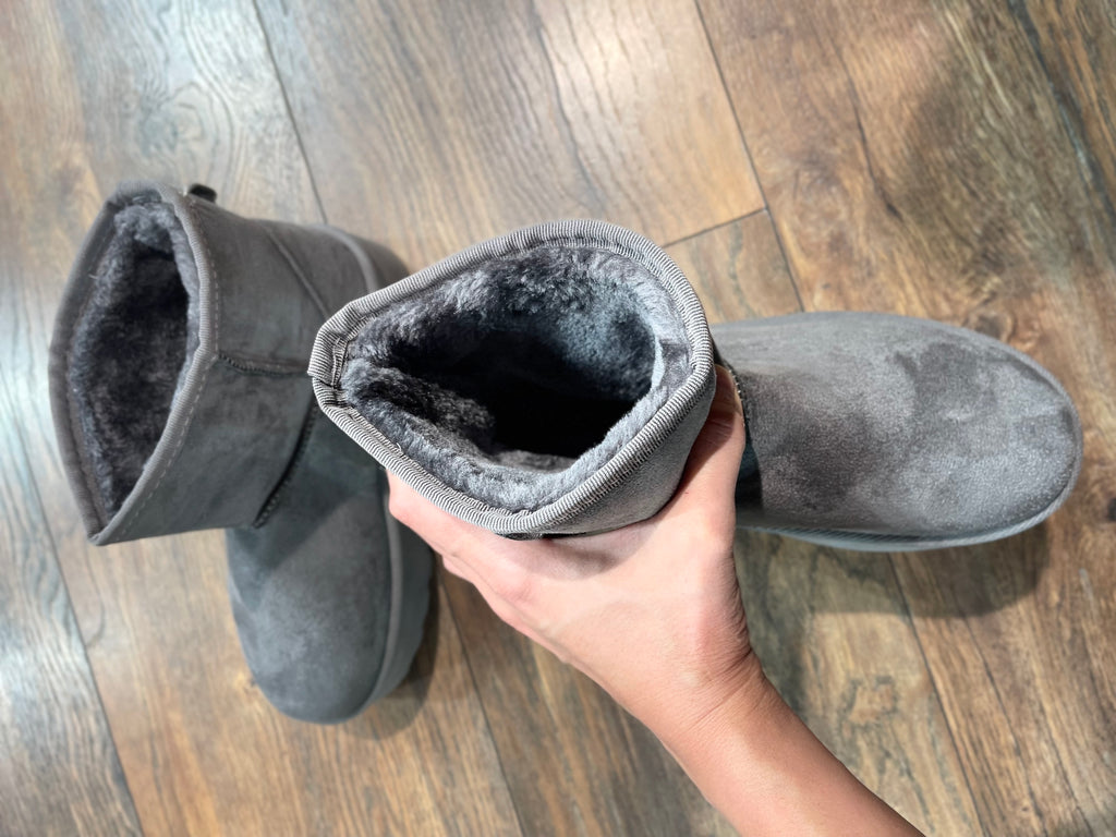 GEFÜTTERTE PLATEAU BOOTS IN GRAU