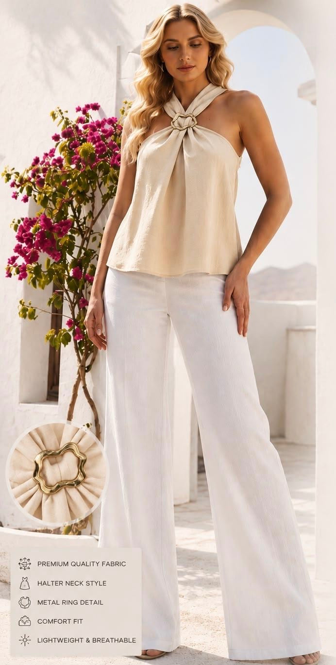 Neckholder Top mit Brosche