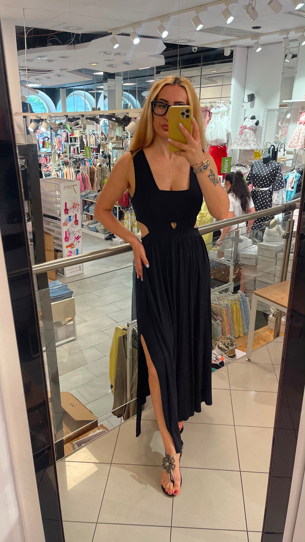 Cutout Kleid Maxi Jersey