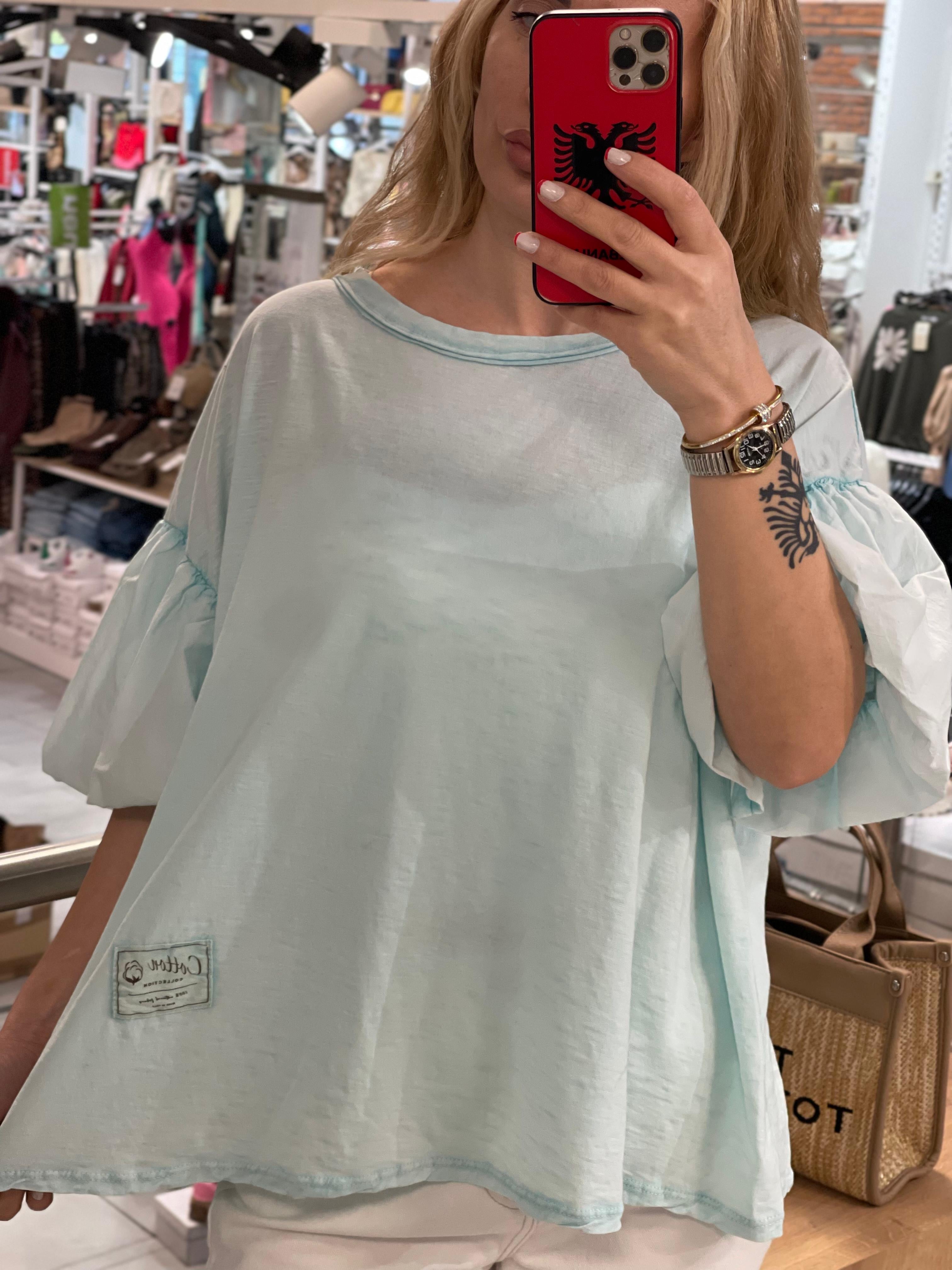 Volante Ärmeln Shirt Manja