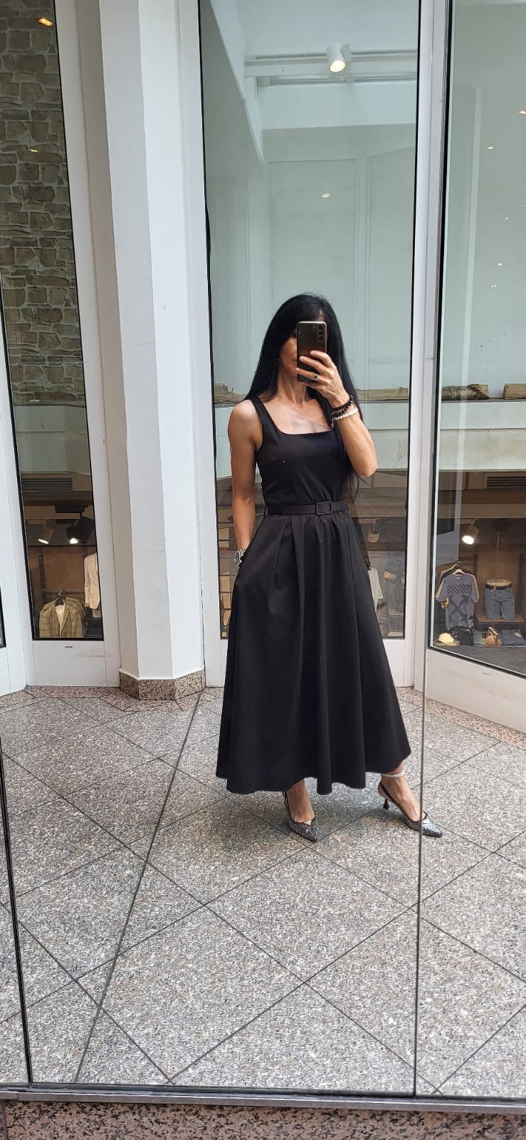 Italienisches Midi Kleid Sybill