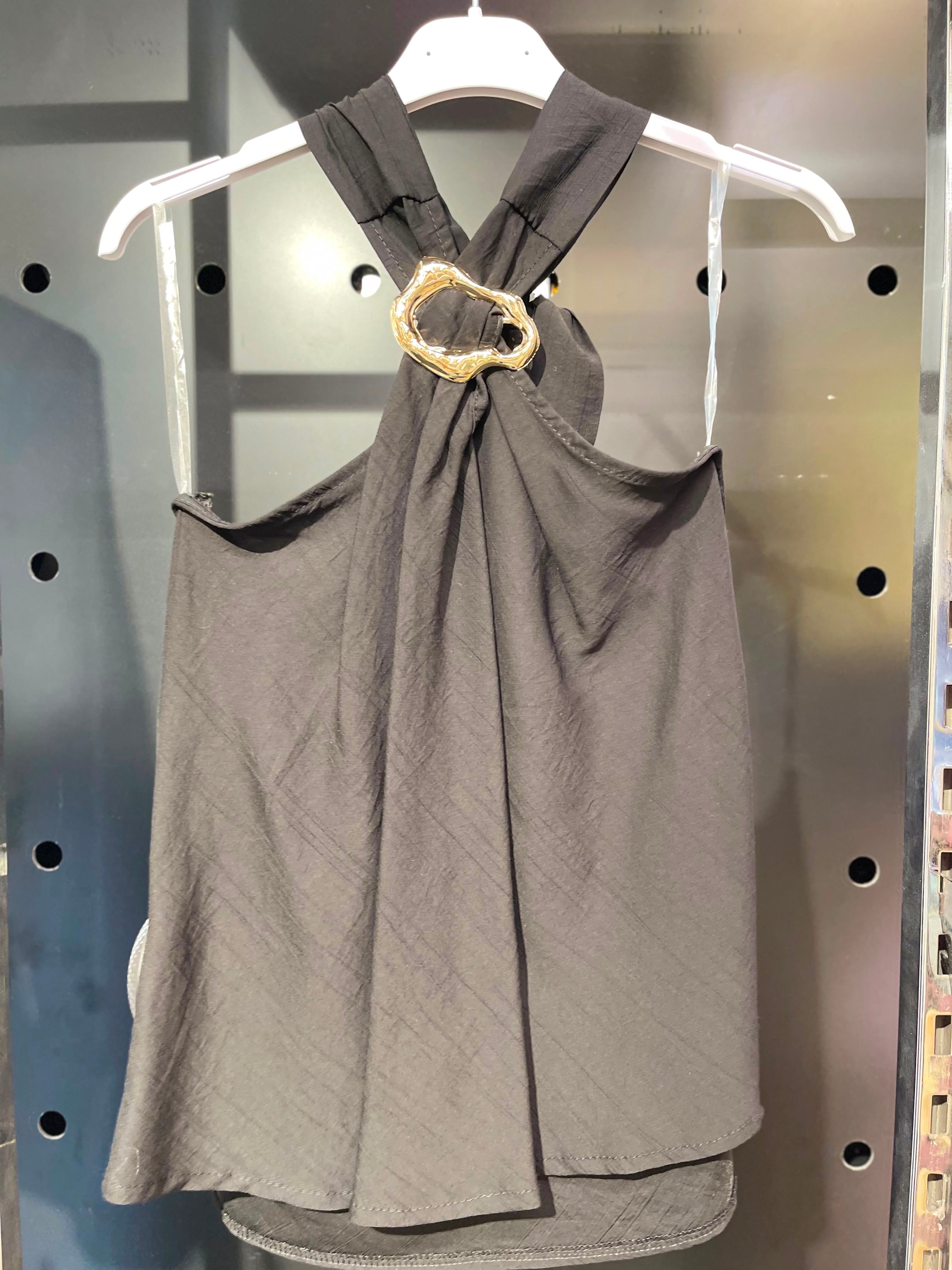 Neckholder Top mit Brosche
