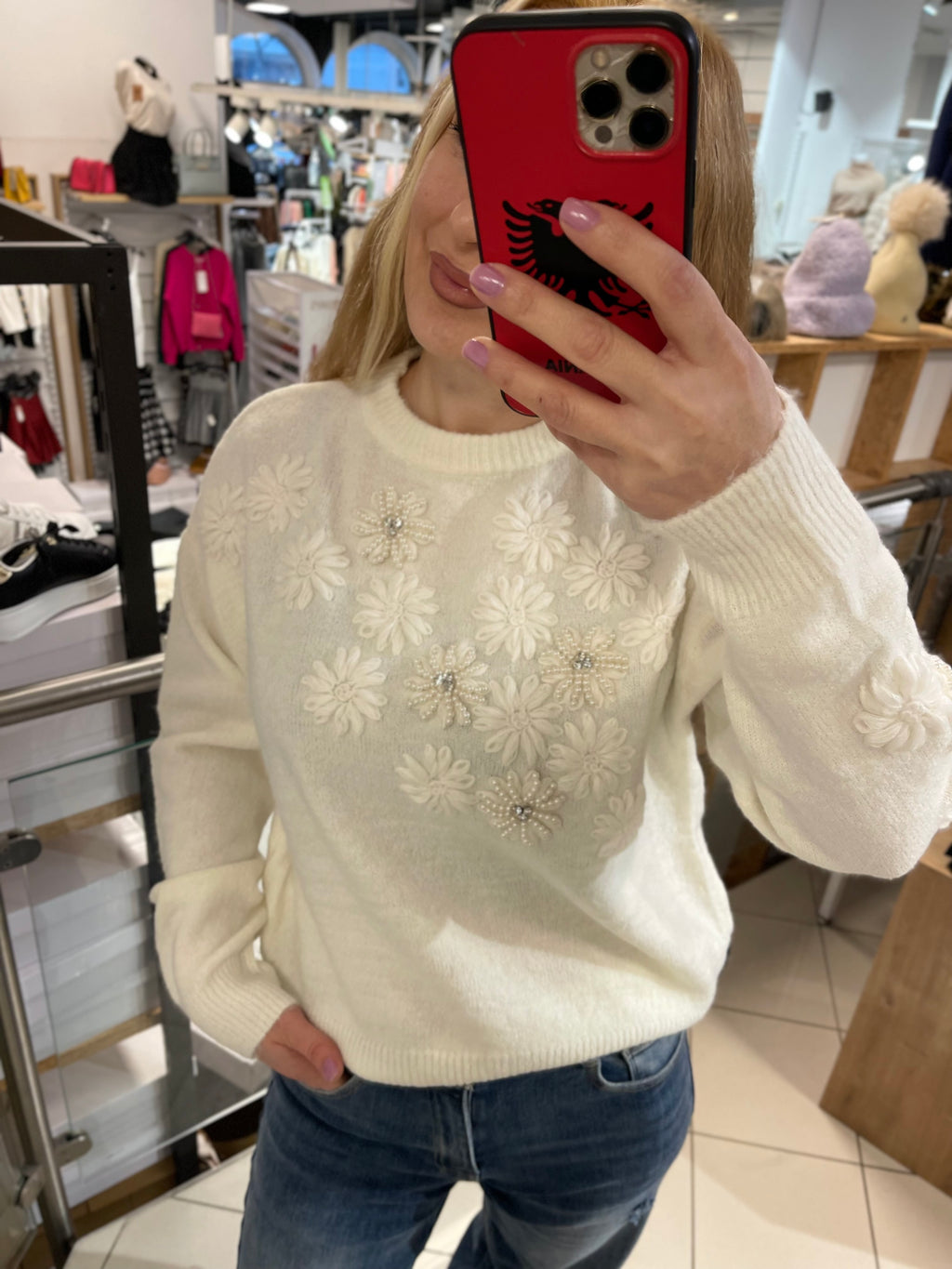 BLÜMCHEN PERLENPULLOVER KATE