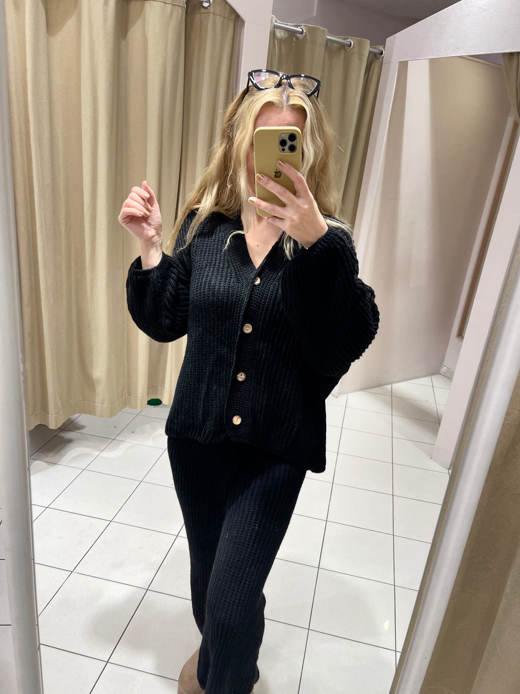 STRICK-ZWEITEILER IN SCHWARZ