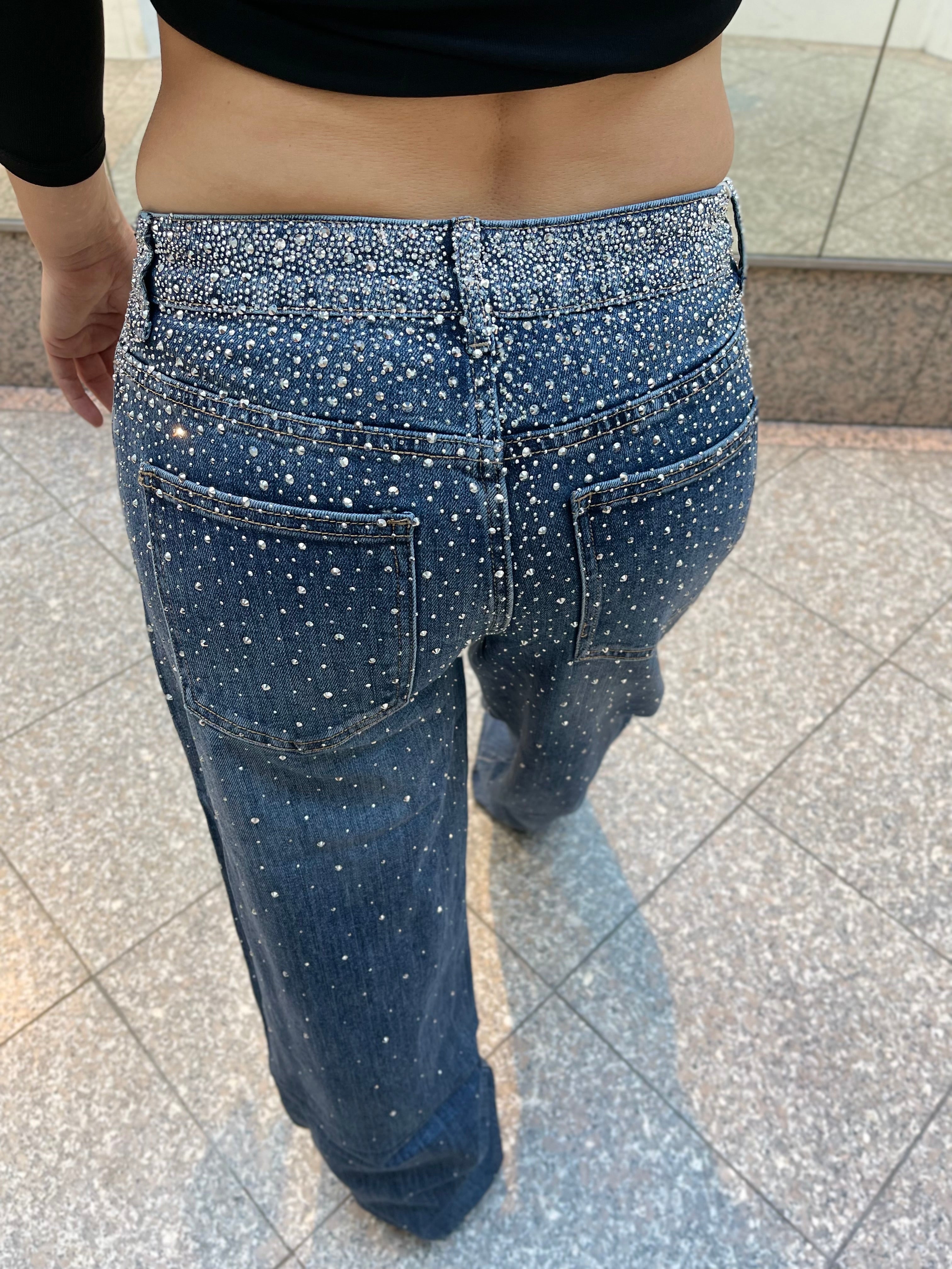 Baggy Style Danity Glitzer Jeans – Wide Leg – Strass Glitter – Sparkly Jeans The Orginal New Version