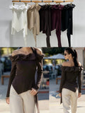 Off-Shoulder Rippstrick-Top