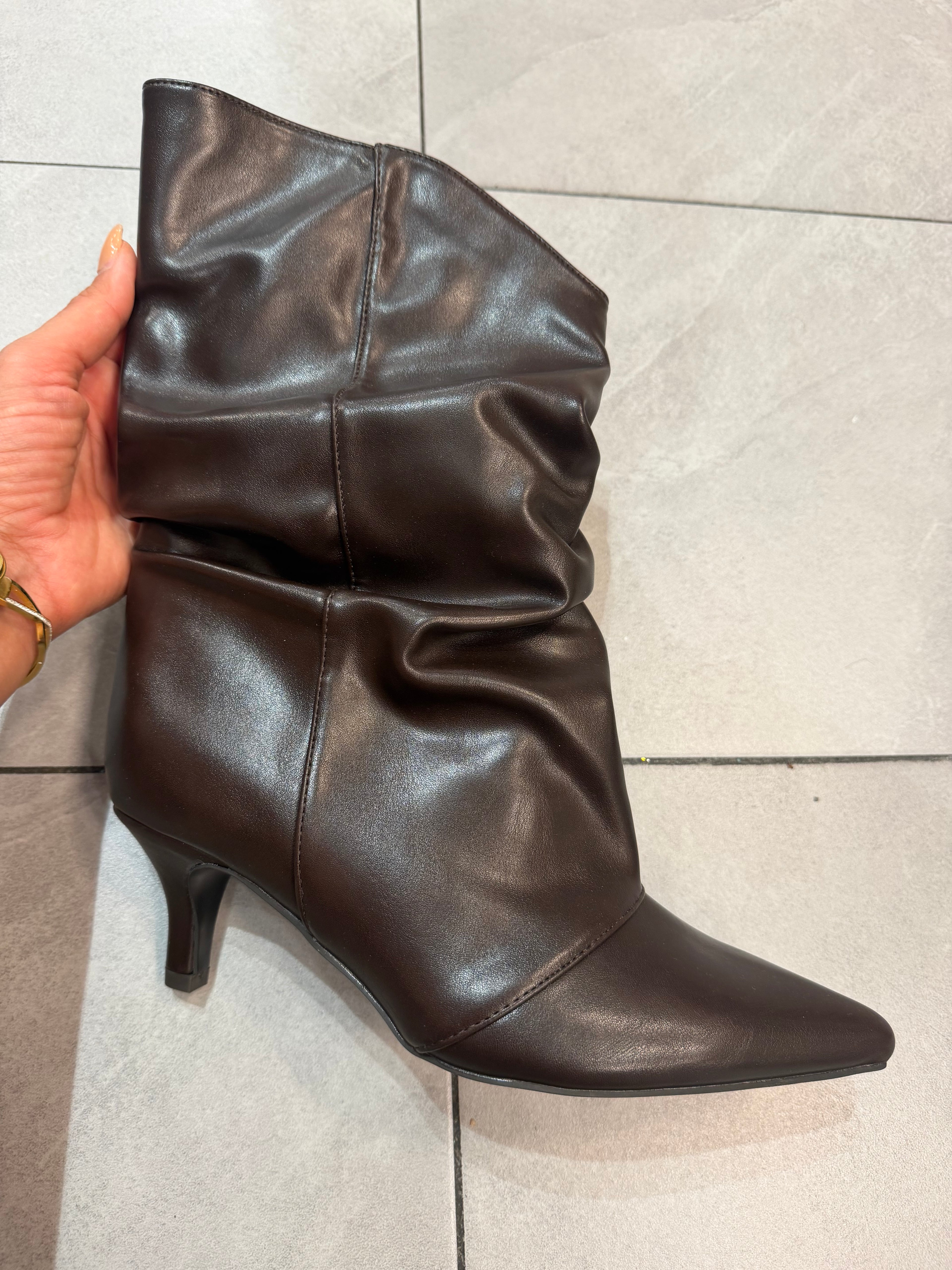 Damen Raffstiefel Slouchy
