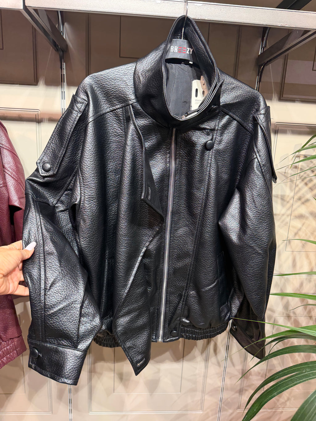 Bikerjacke mit Stehkragen und markanten Details