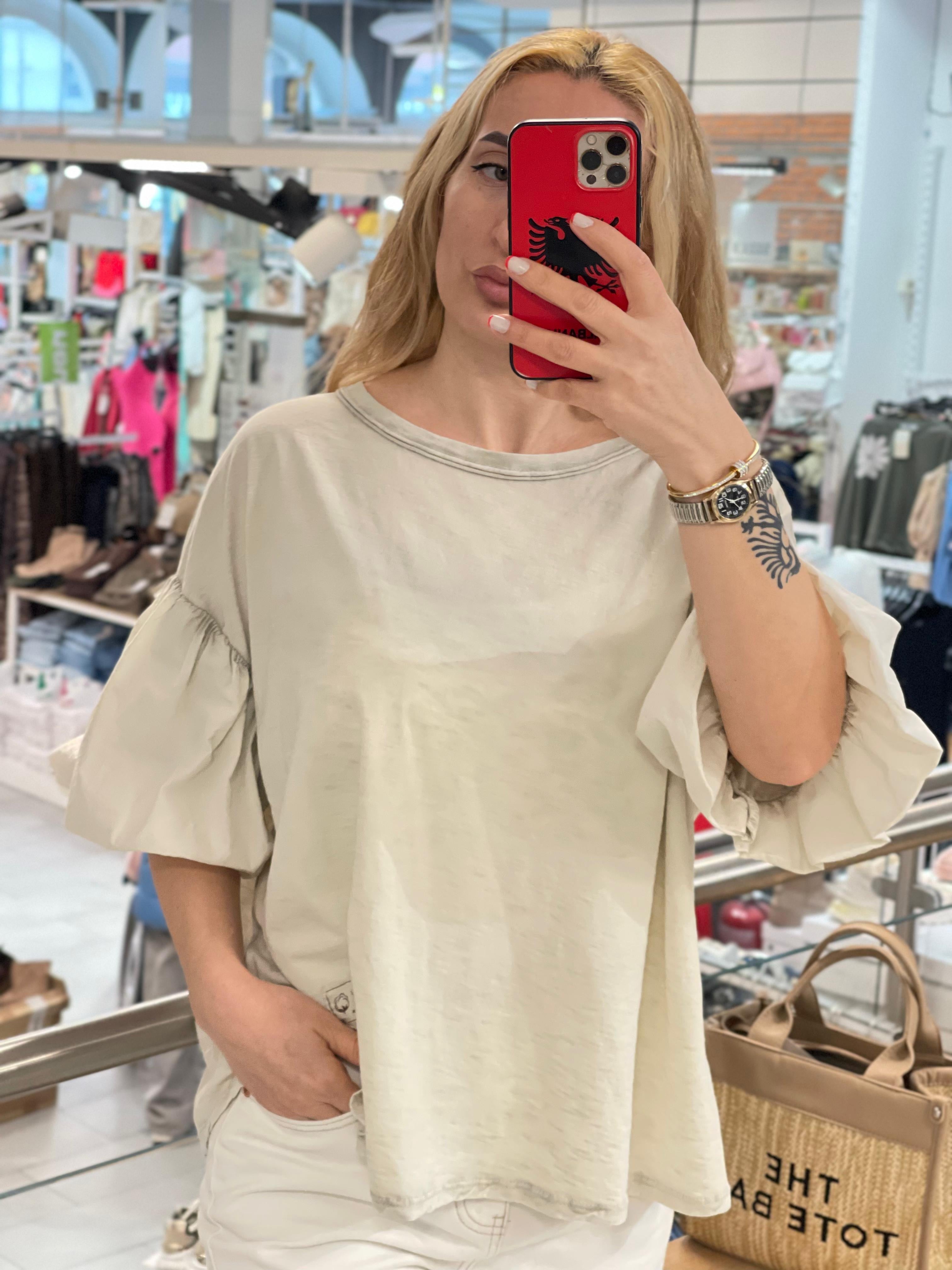 Volante Ärmeln Shirt Manja