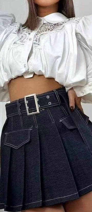 JEANSROCK MIT FALTEN