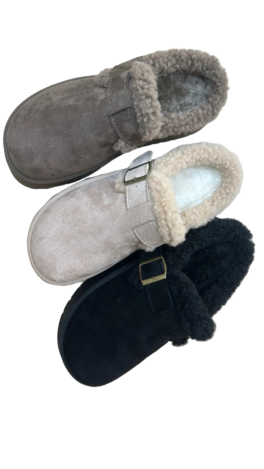 Gefütterter Damen Slipper mit Schnalle