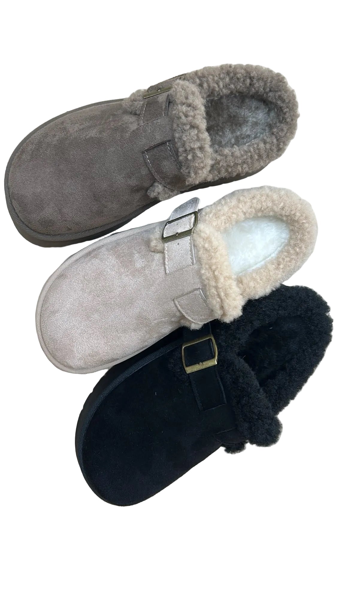 Gefütterter Damen Slipper mit Schnalle