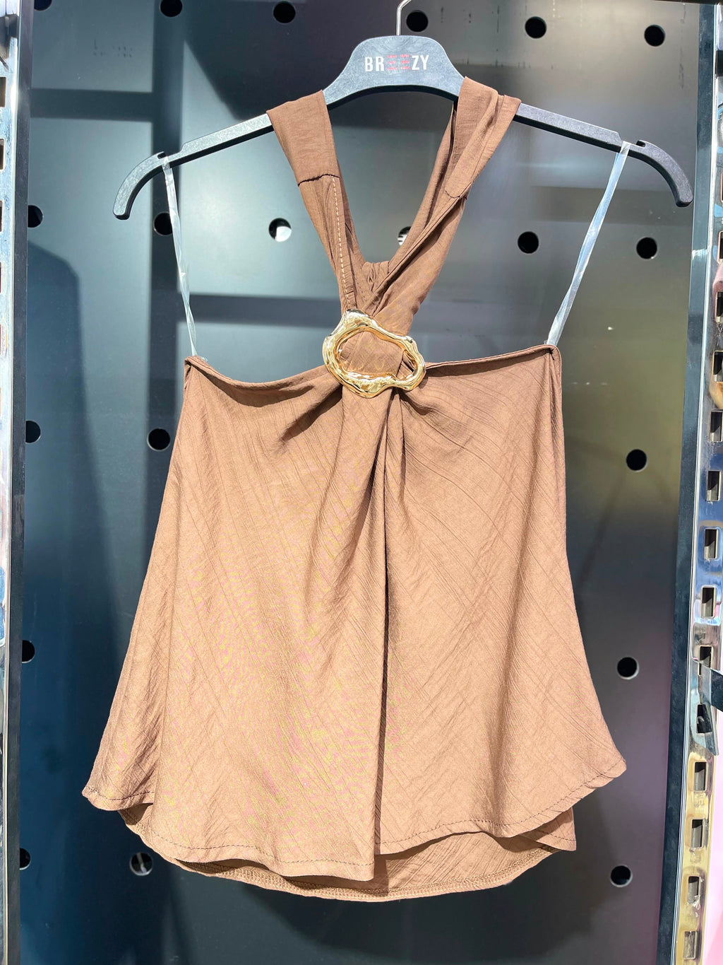 Neckholder Top mit Brosche