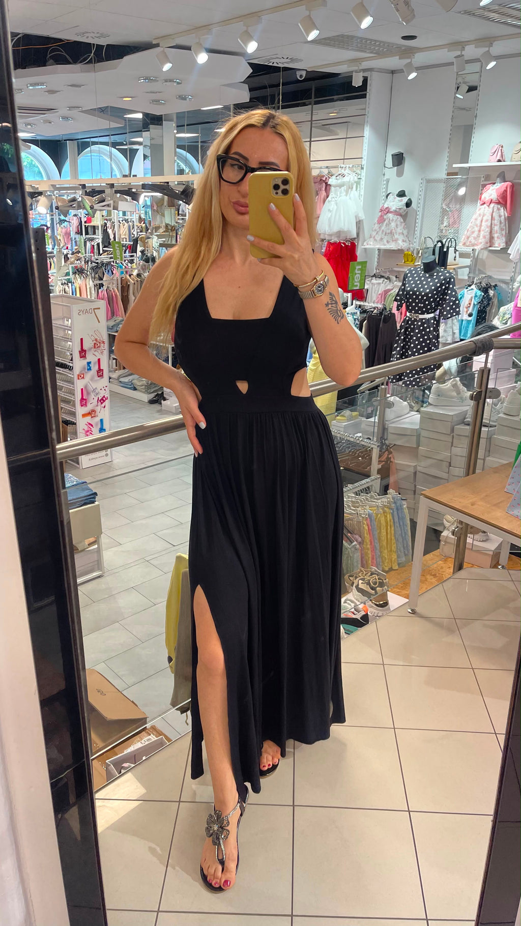 Cutout Kleid Maxi Jersey