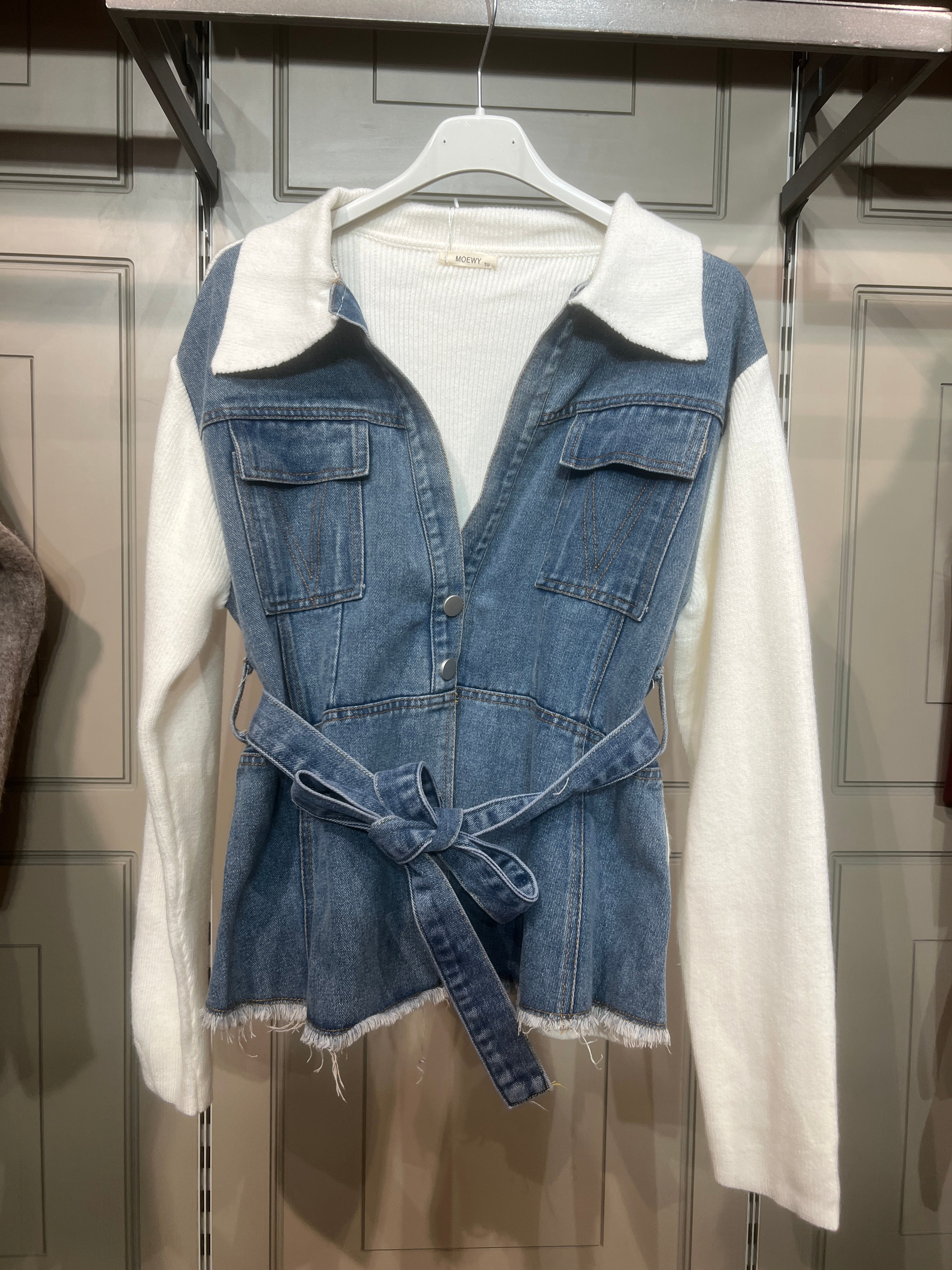 JEANS STRICKJACKE MIA