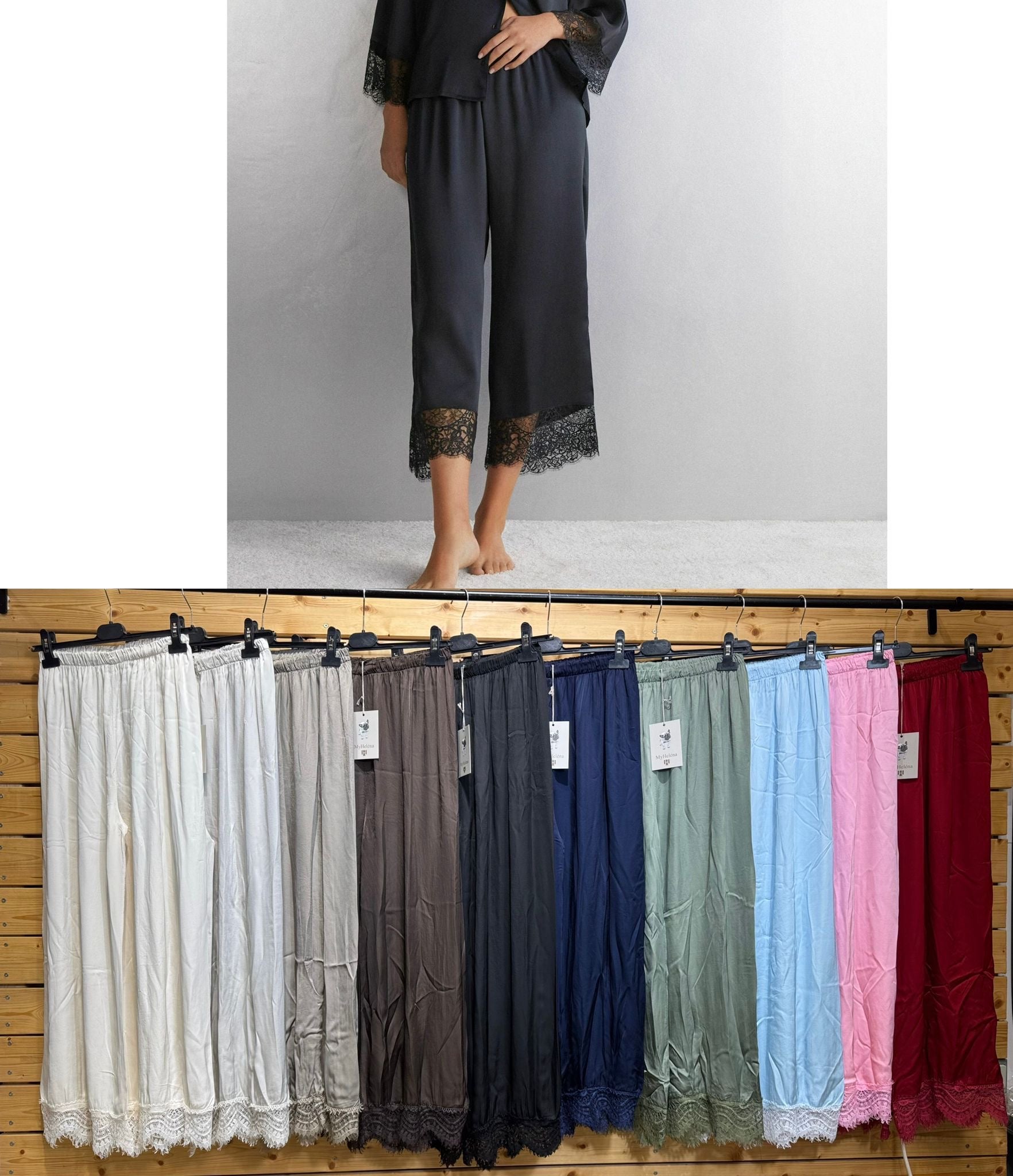 Viskose Hose mit Spitze