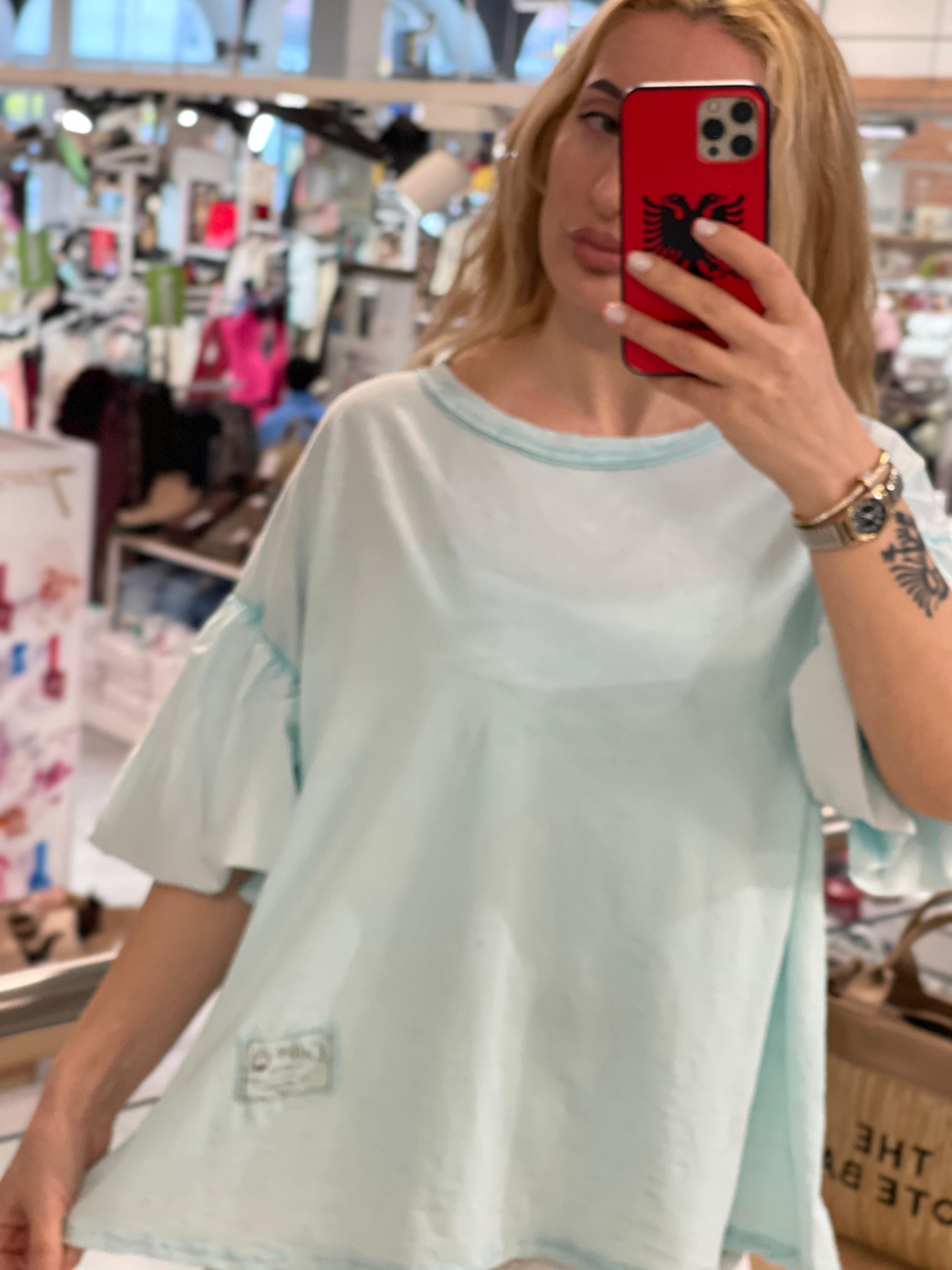 Volante Ärmeln Shirt Manja