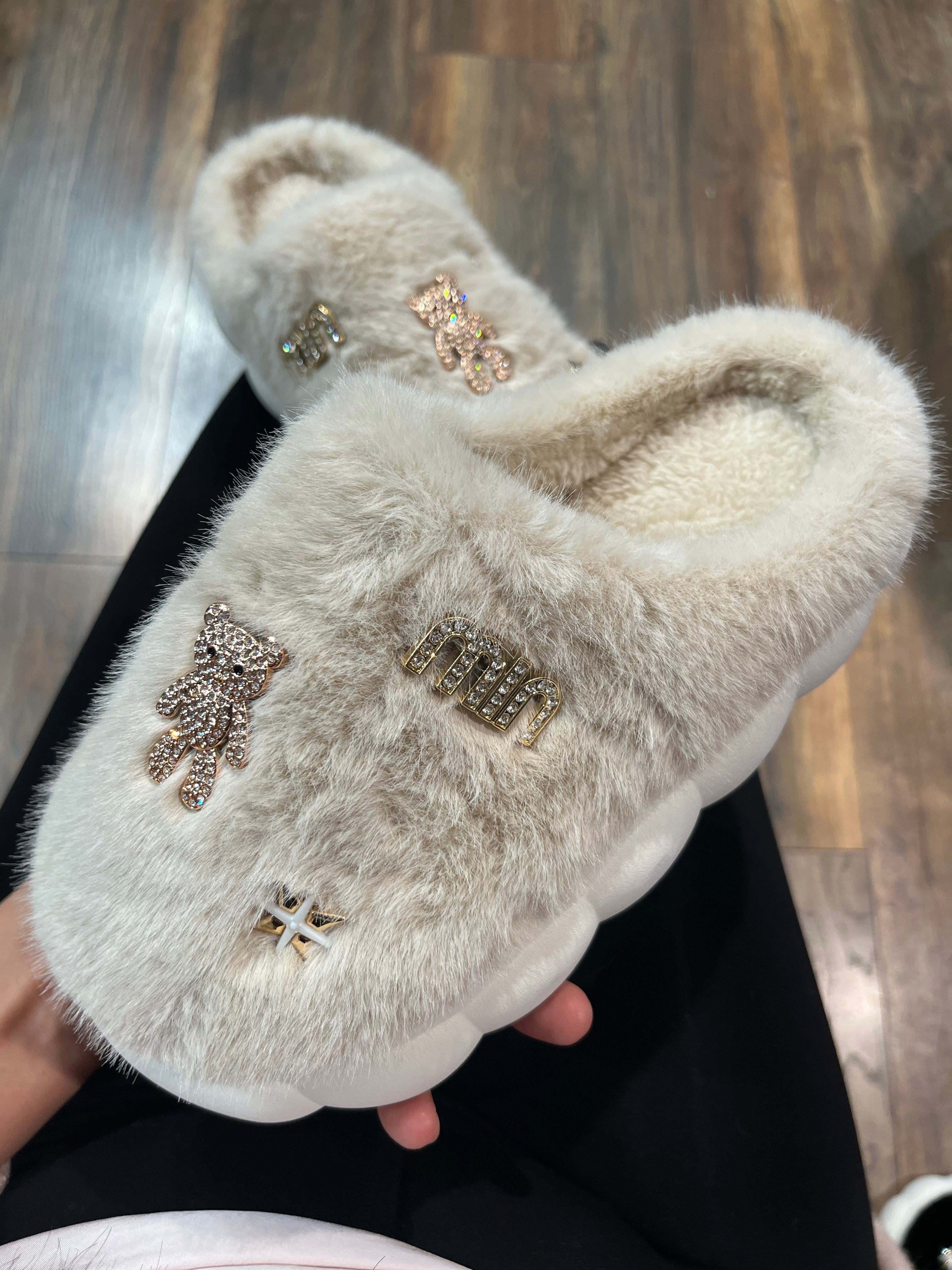 TEDDY GLAM SLIPPERS BEIGE