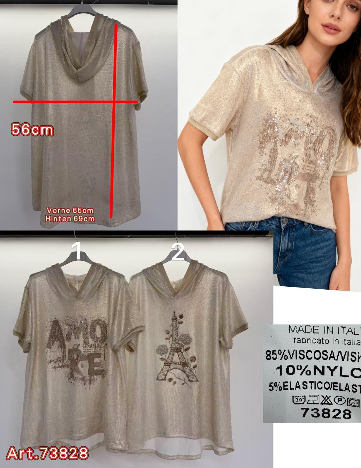 Viskose Kapuzen Shirt Liane