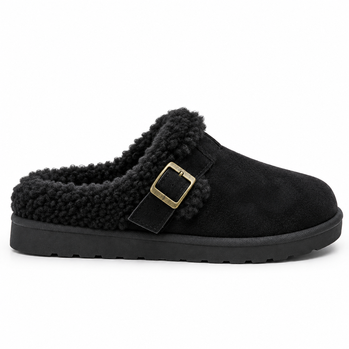 Gefütterter Damen Slipper mit Schnalle