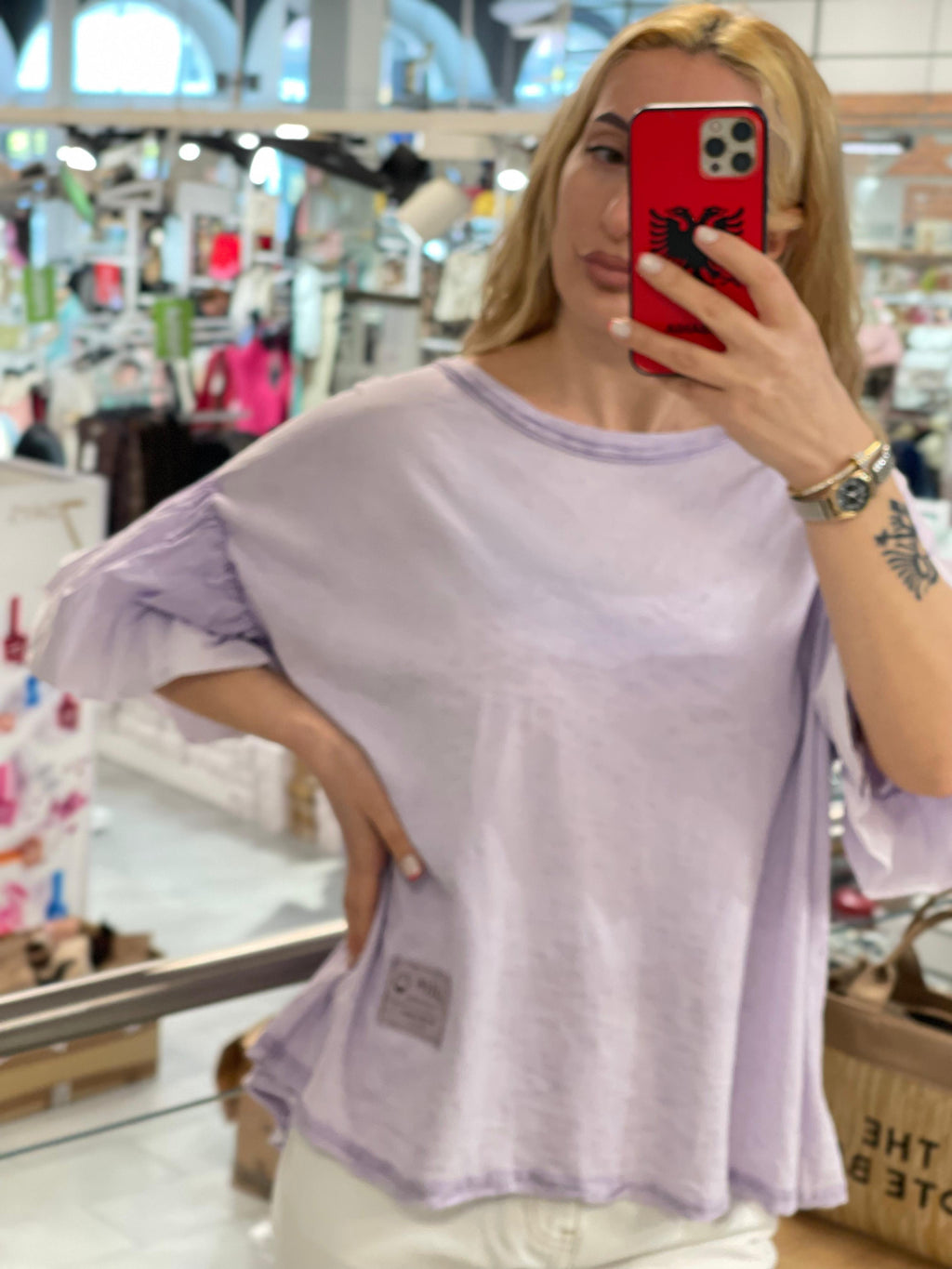Volante Ärmeln Shirt Manja
