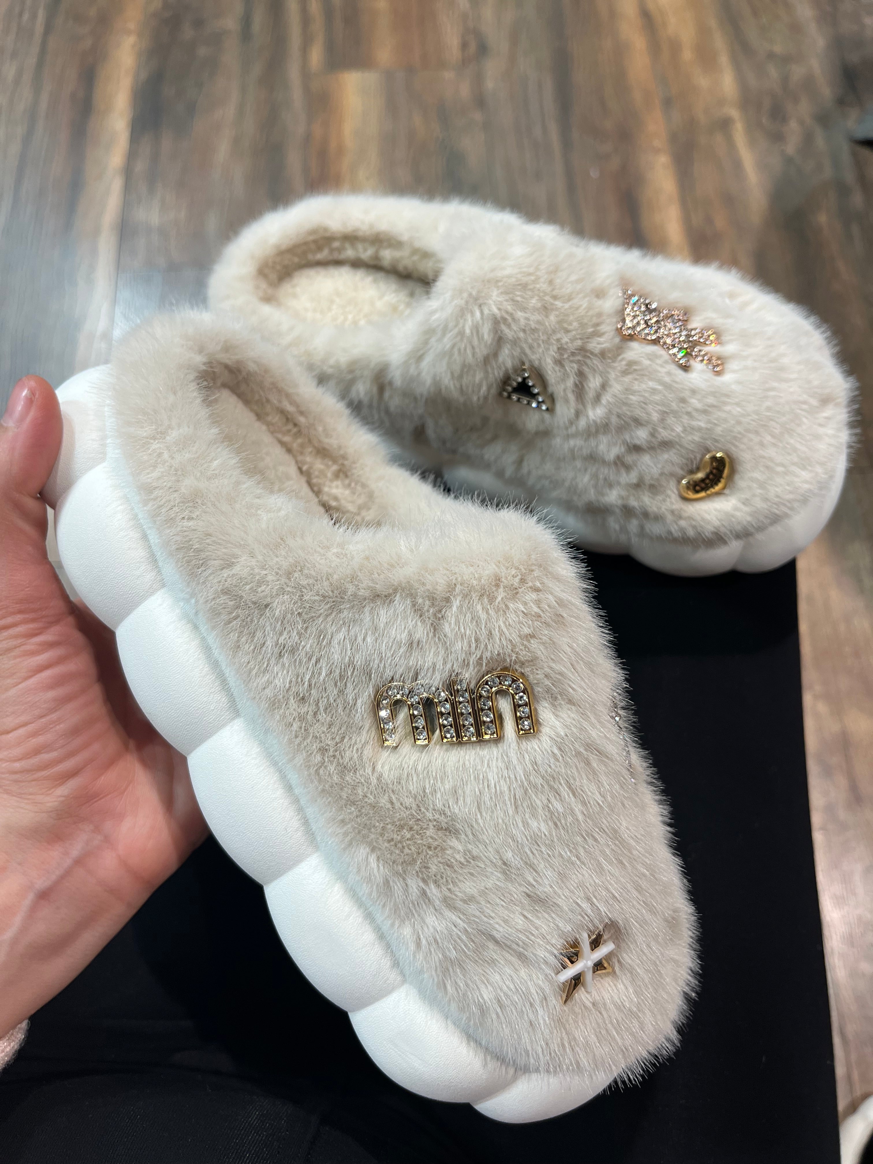 TEDDY GLAM SLIPPERS BEIGE