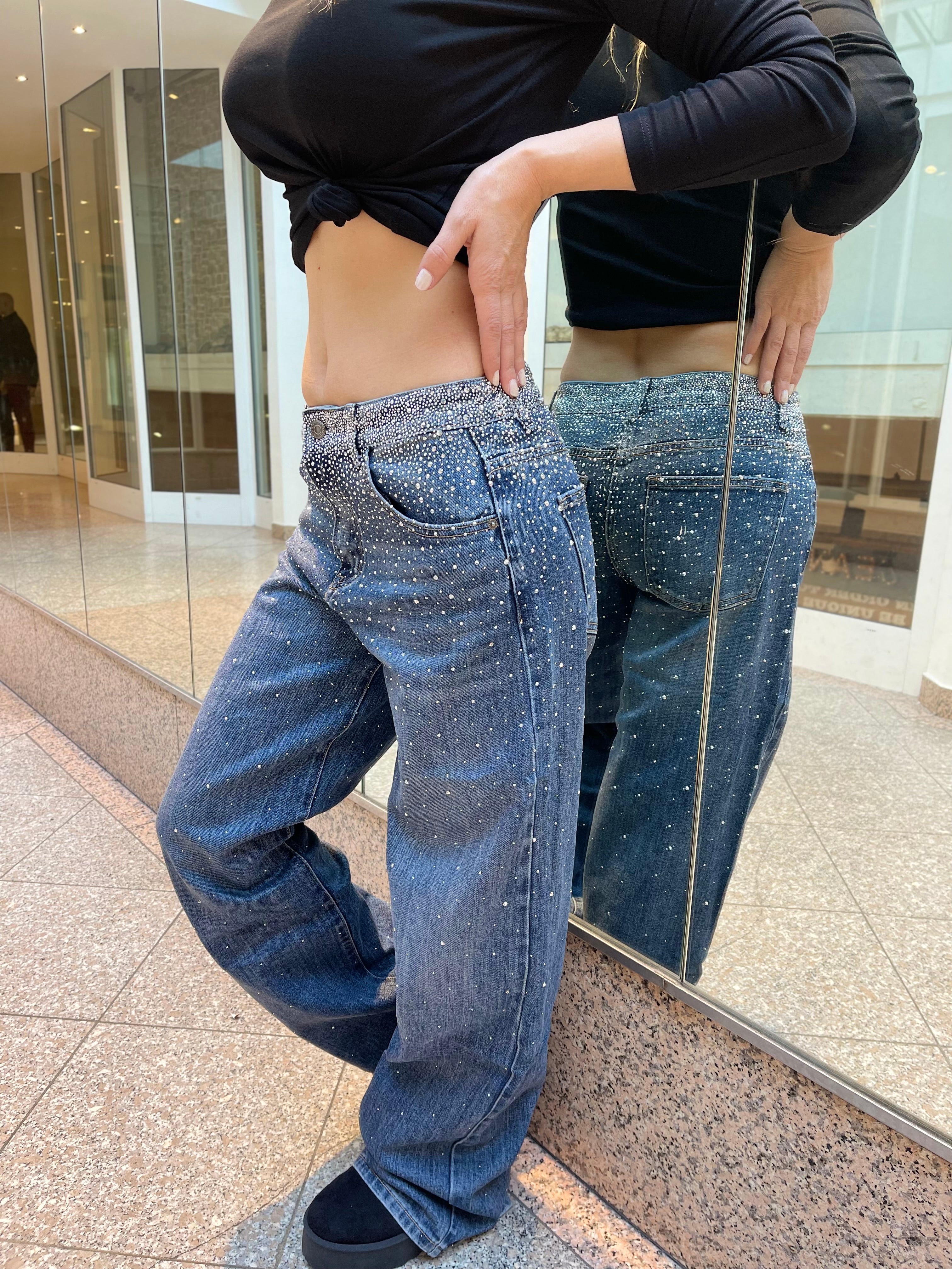 Baggy Style Danity Glitzer Jeans – Wide Leg – Strass Glitter – Sparkly Jeans The Orginal New Version