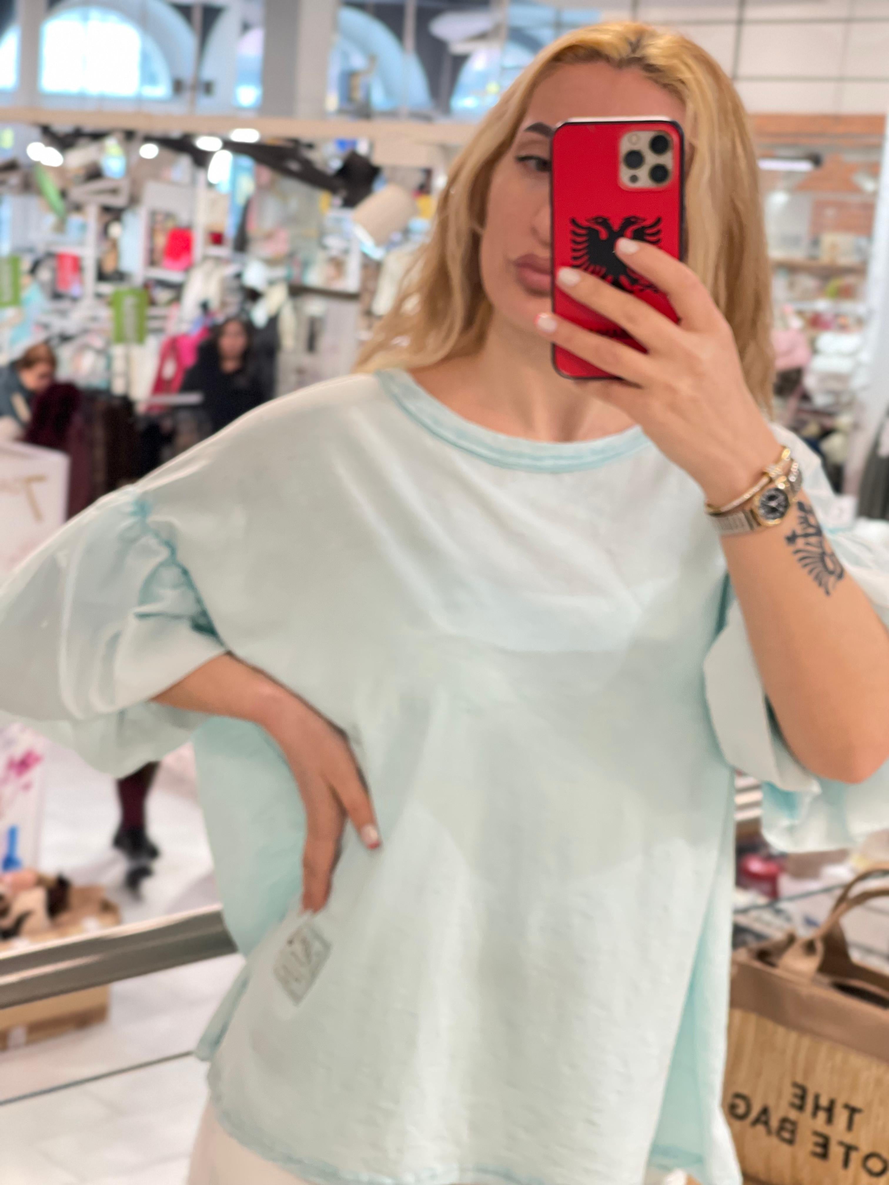 Volante Ärmeln Shirt Manja