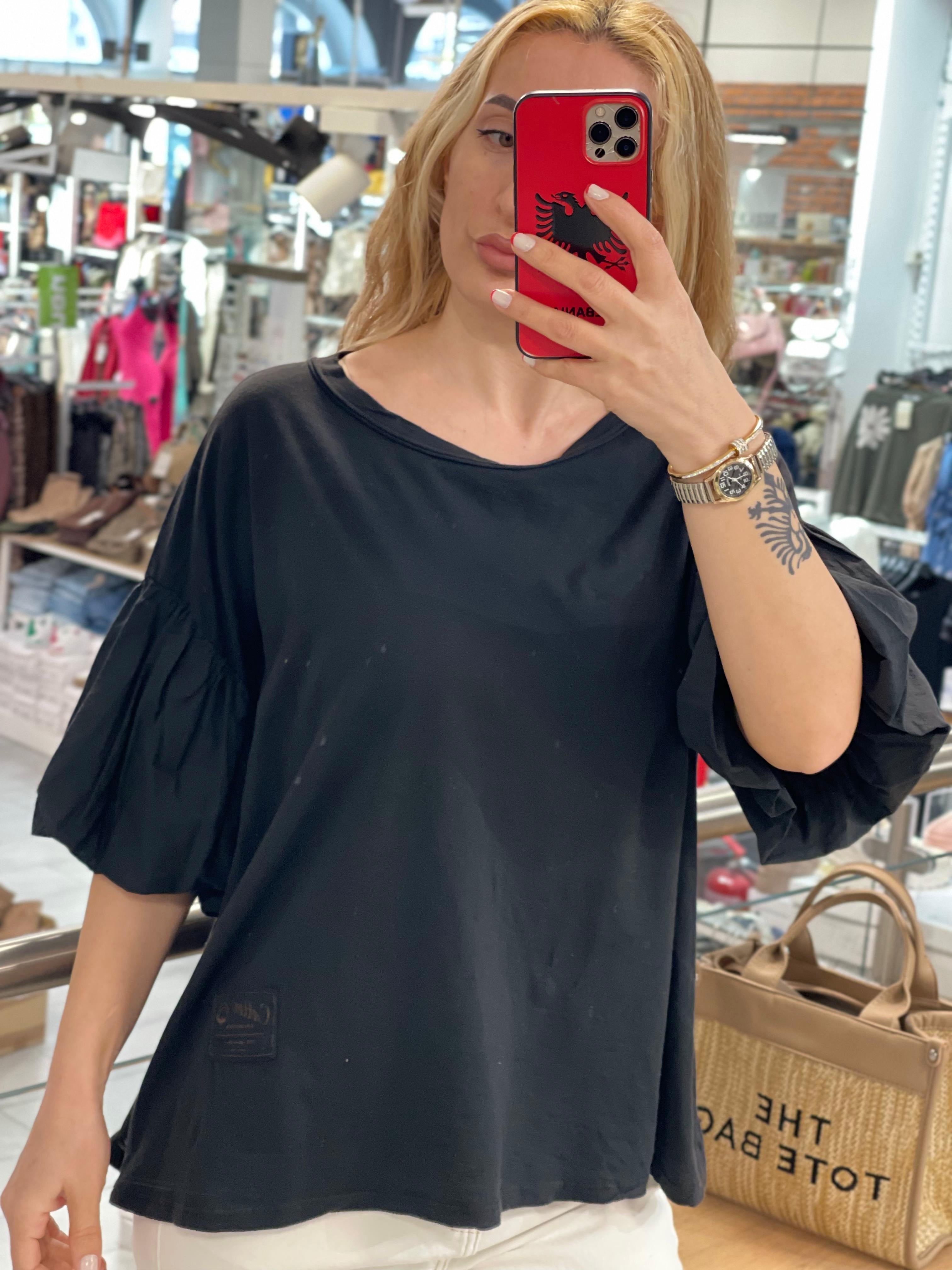 Volante Ärmeln Shirt Manja