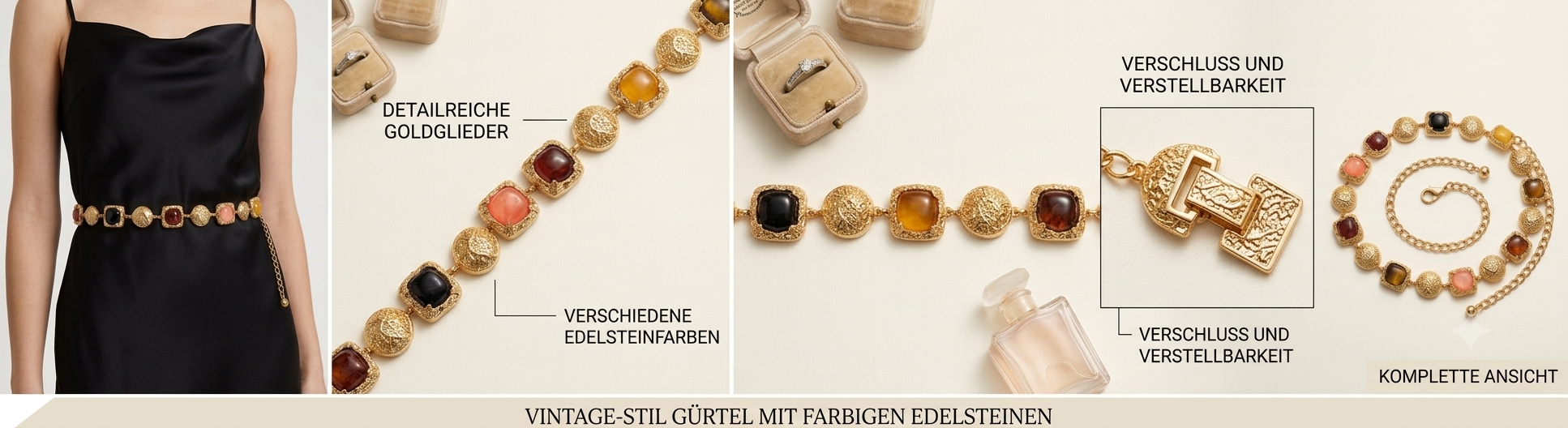 Gürtel mit Pastellsteine