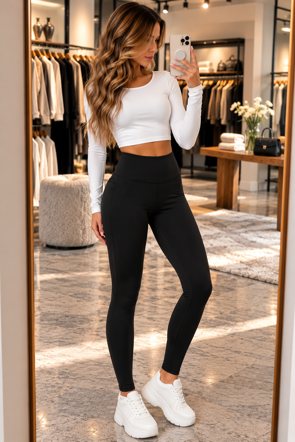Damen Thermoleggings angeraut High Waist Shakira