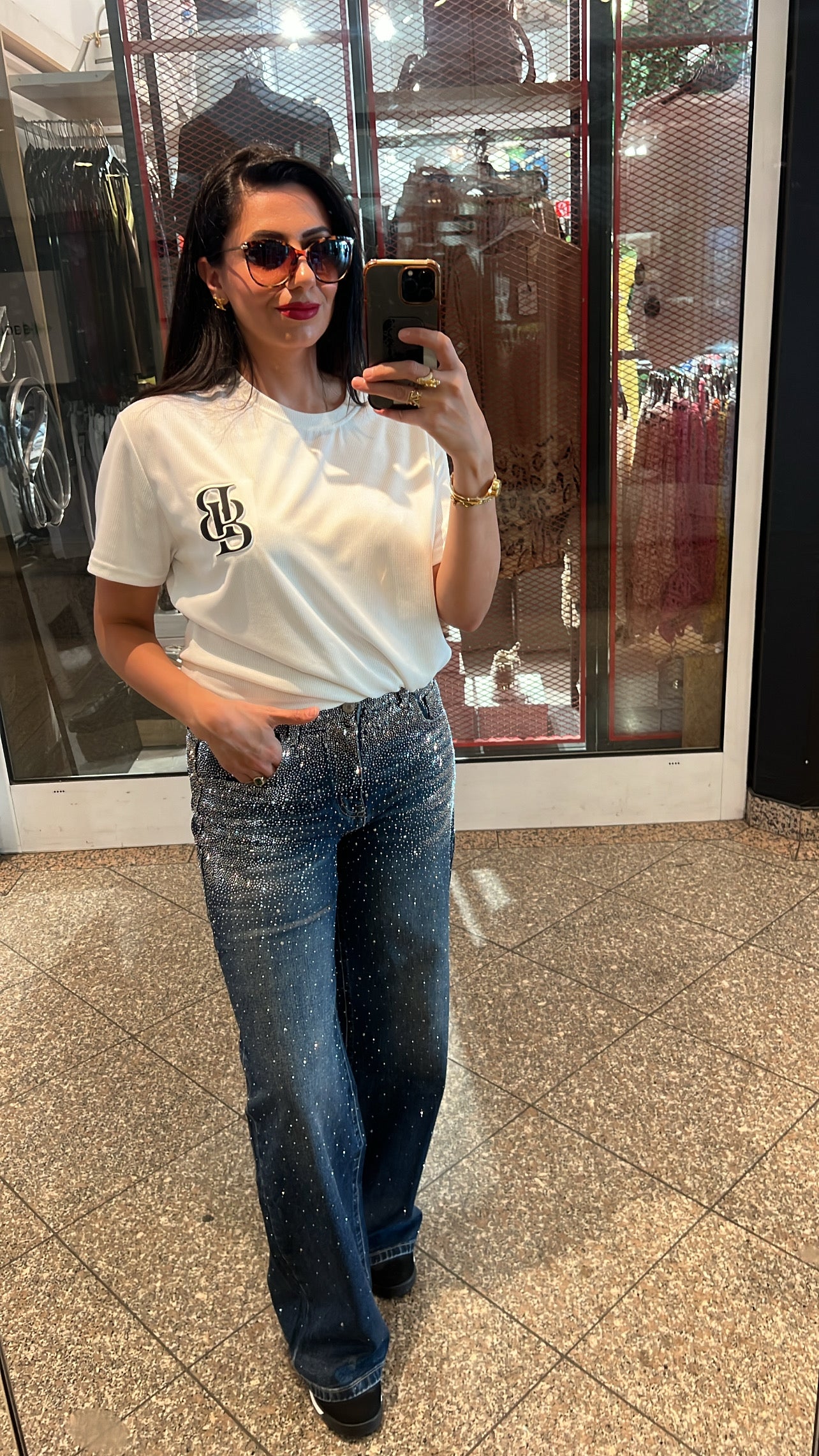 Baggy Style Danity Glitter Jeans – Wide Leg – Rhinestone Glitter – Sparkly Jeans Pre-order – Delivery from August 18, 2025