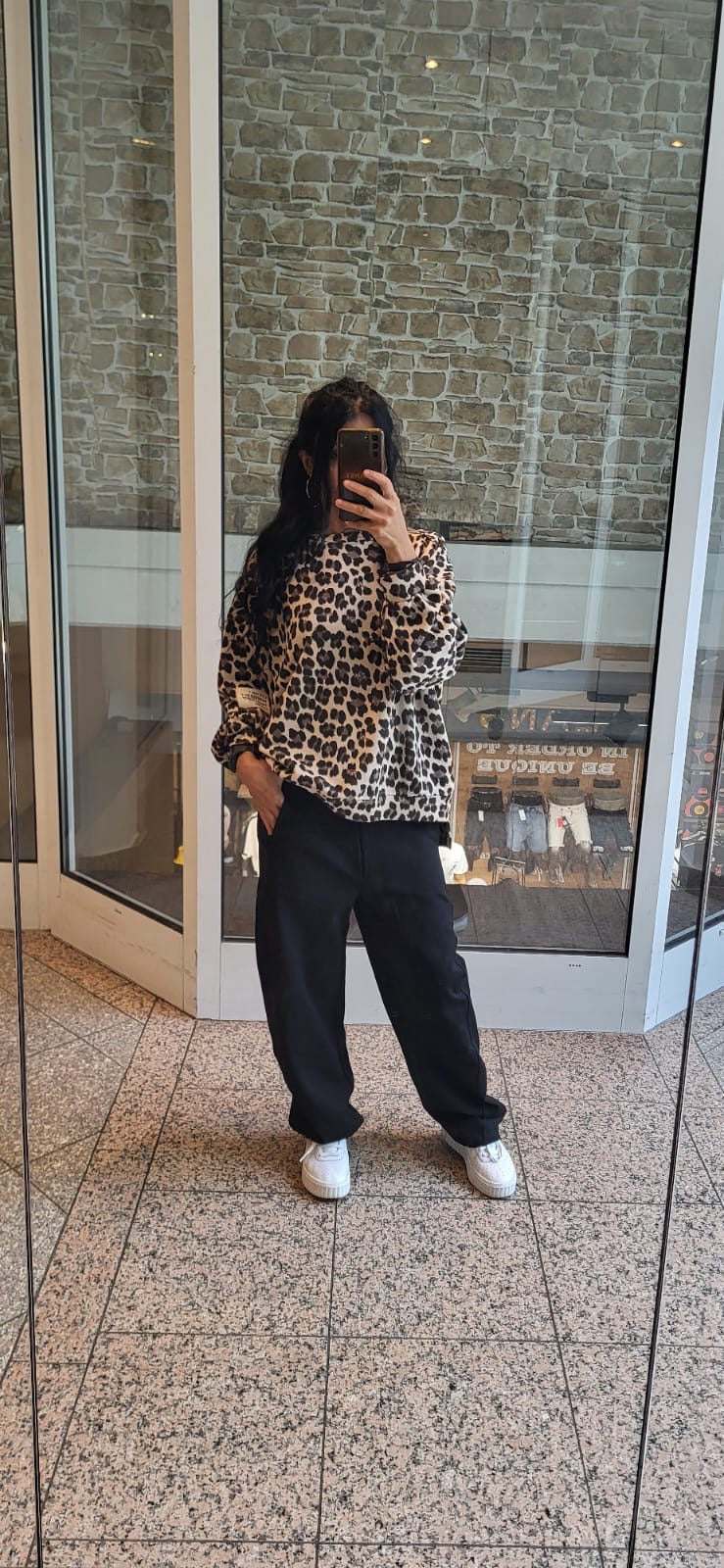 Oversize Sweatshirt im Leopardenmuster