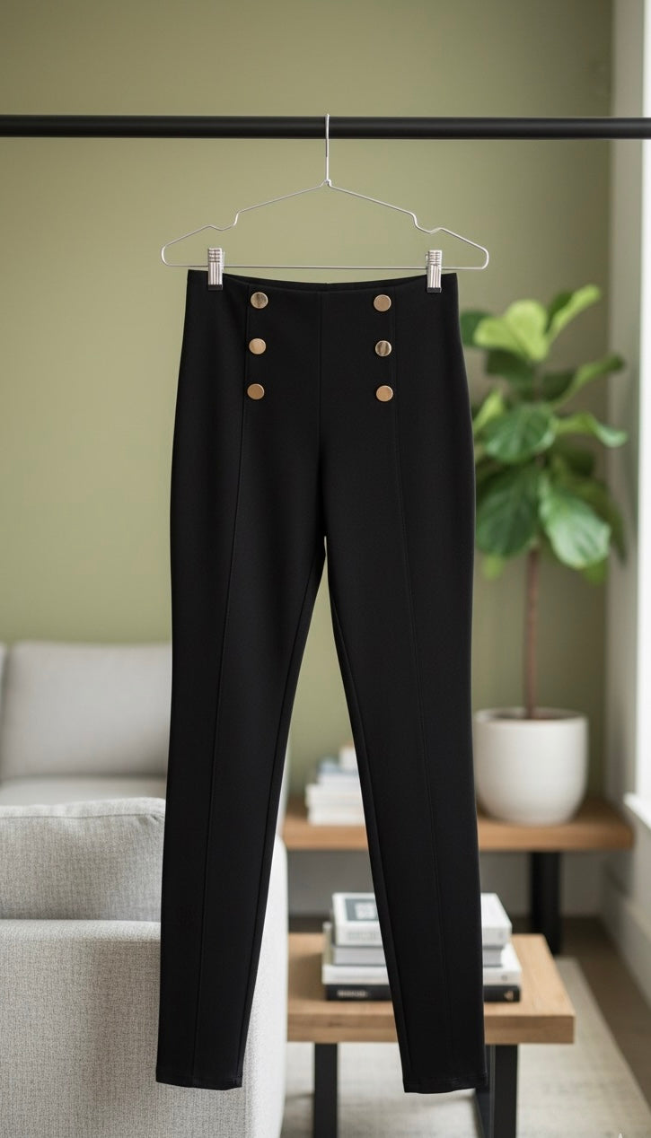 VELOURS LEGGINGS  – SCHWARZ