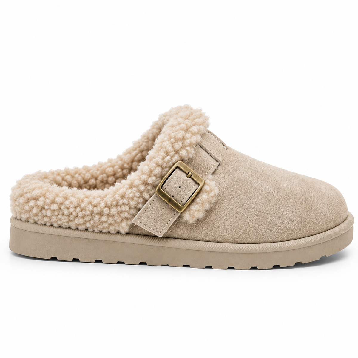 Gefütterter Damen Slipper mit Schnalle