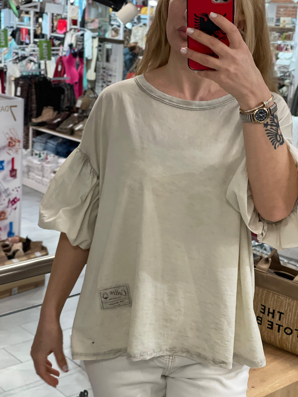 Volante Ärmeln Shirt Manja